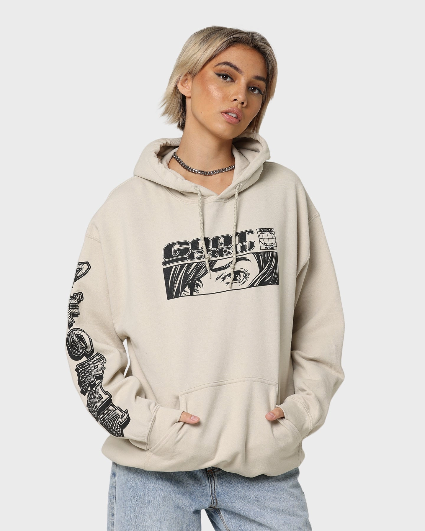 Goat Crew Harajuku Hoodie Sand kids' Sporty Shield