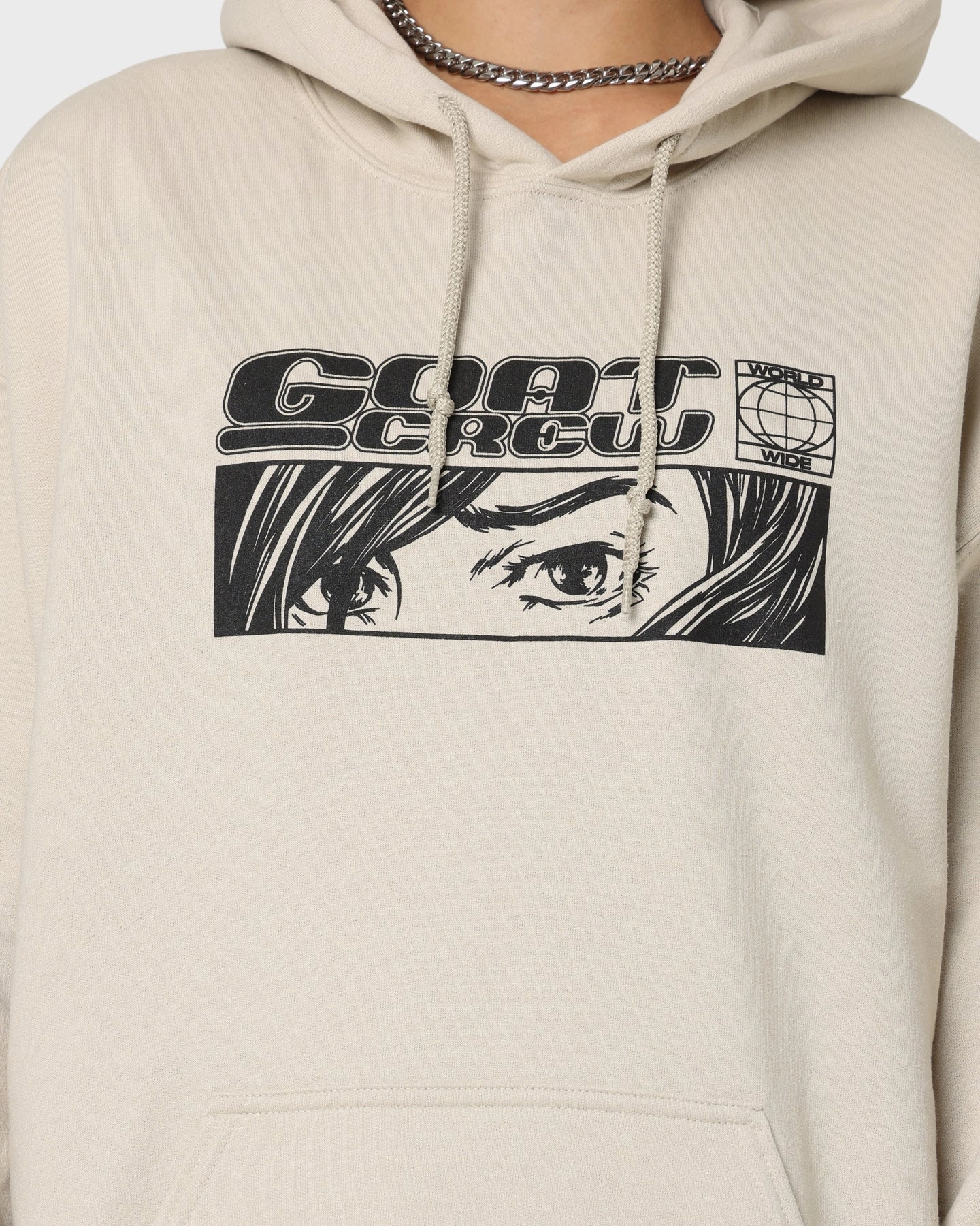 Light Reflective Trims Trend Goat Crew Harajuku Hoodie Sand