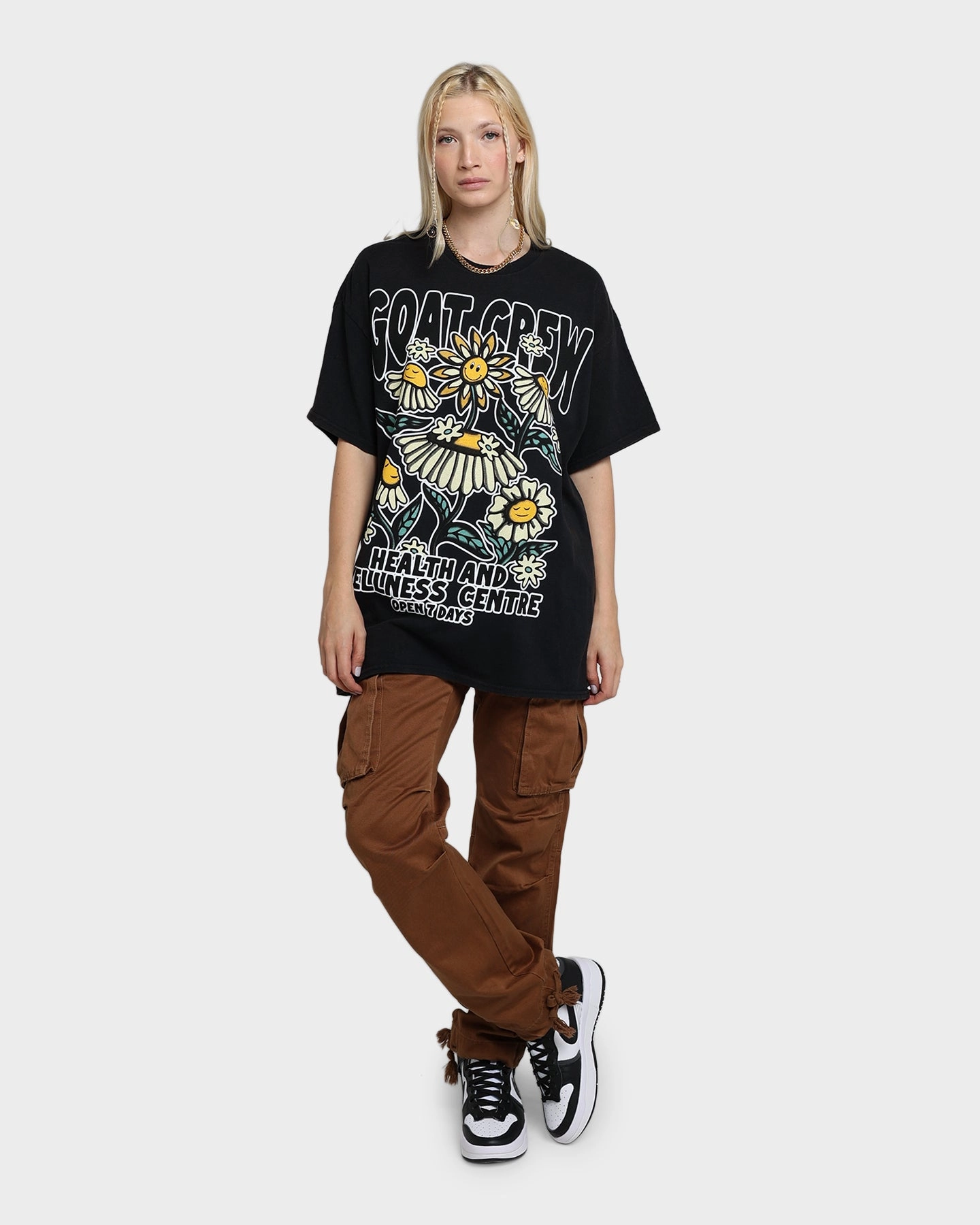 Oeko Tex Certified Goat Crew Heath And Wellness Vintage T-Shirt Black Wash