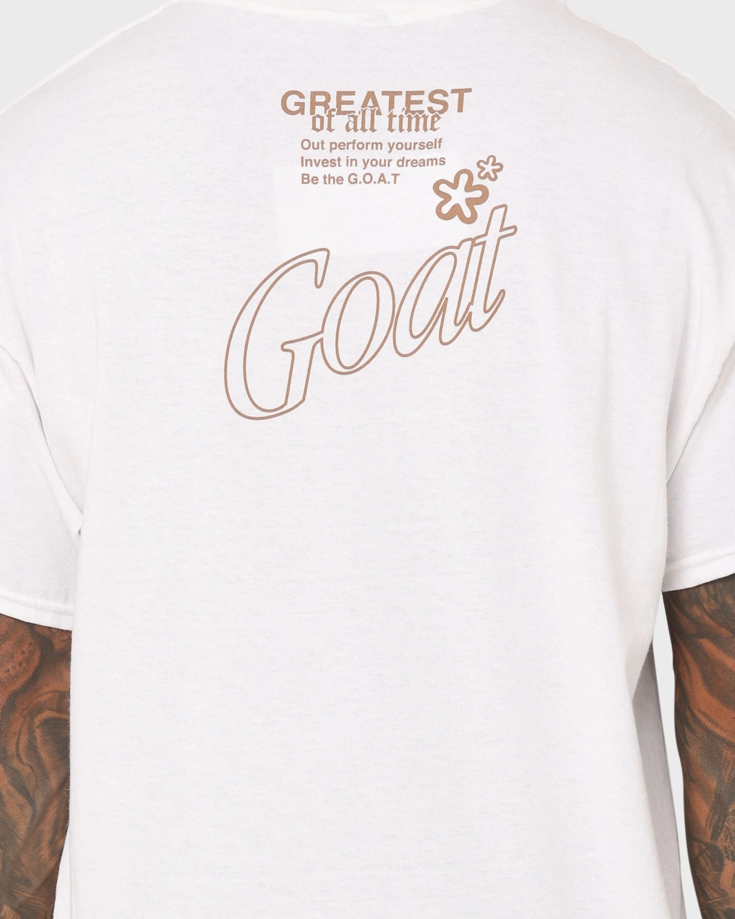 NeutralTonesCollection Goat Crew Holiday Mode T-Shirt White