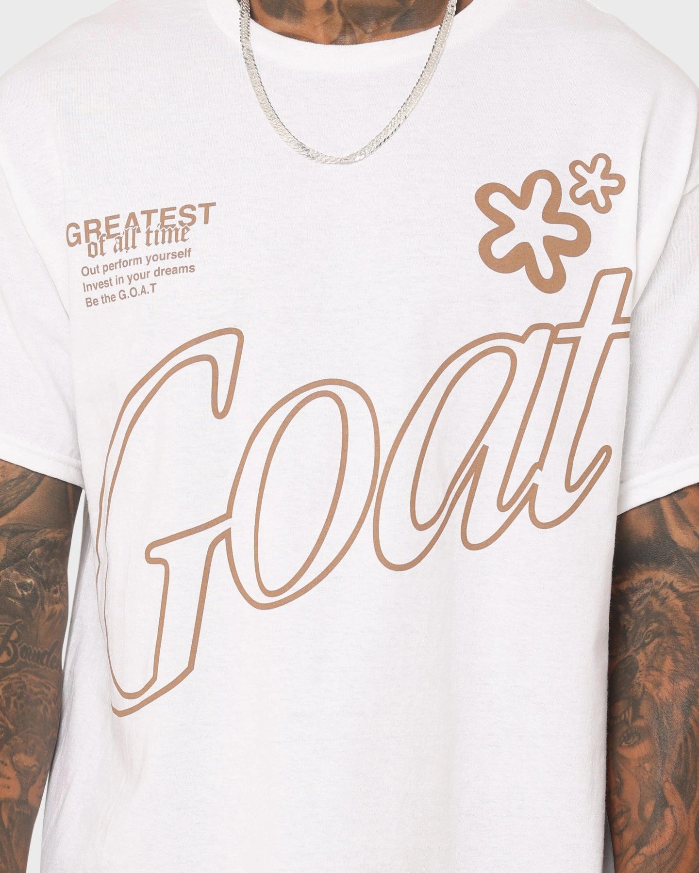All-day Comfort Breathable fabric Goat Crew Holiday Mode T-Shirt White
