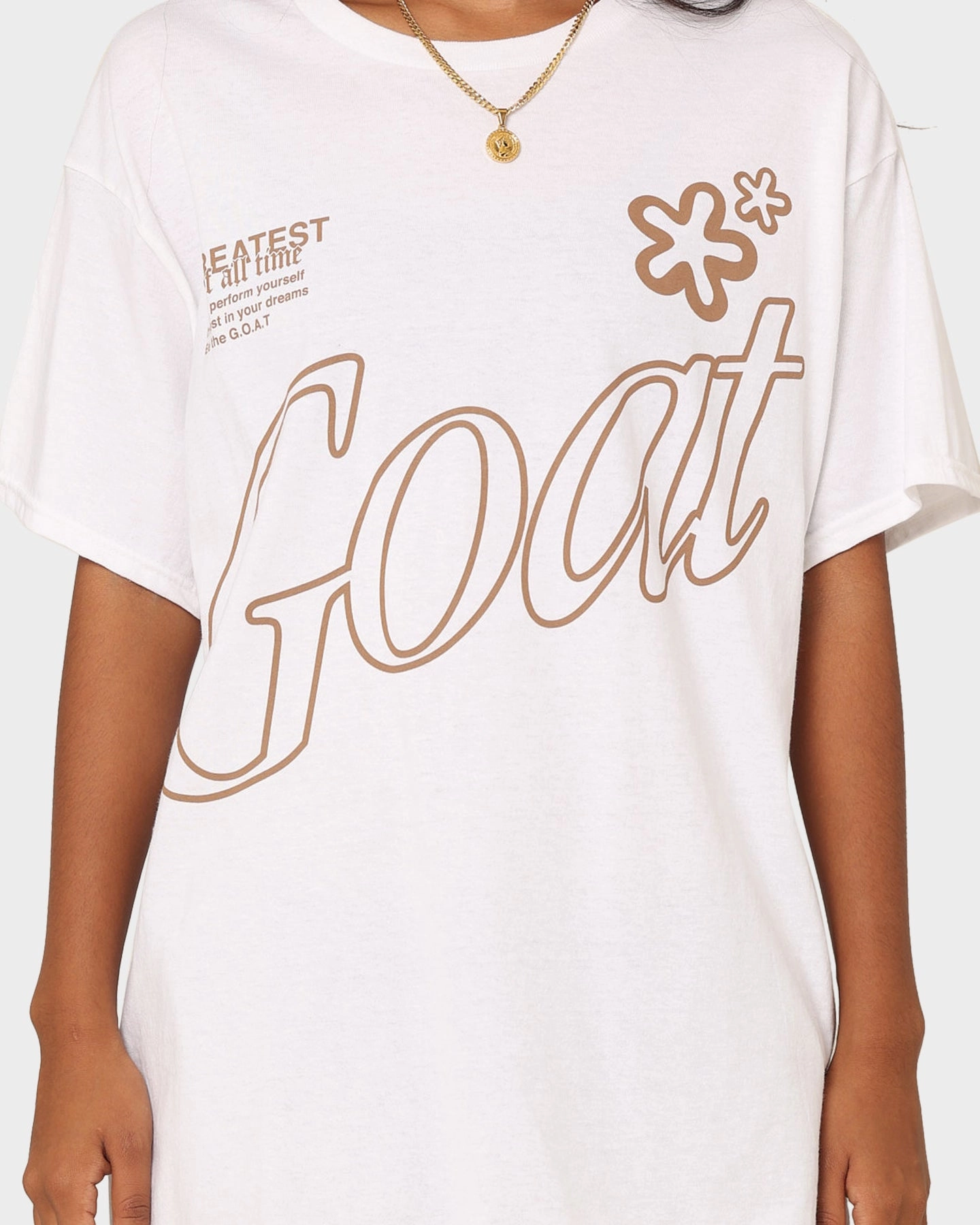 AntiStaticLining Goat Crew Holiday Mode T-Shirt White