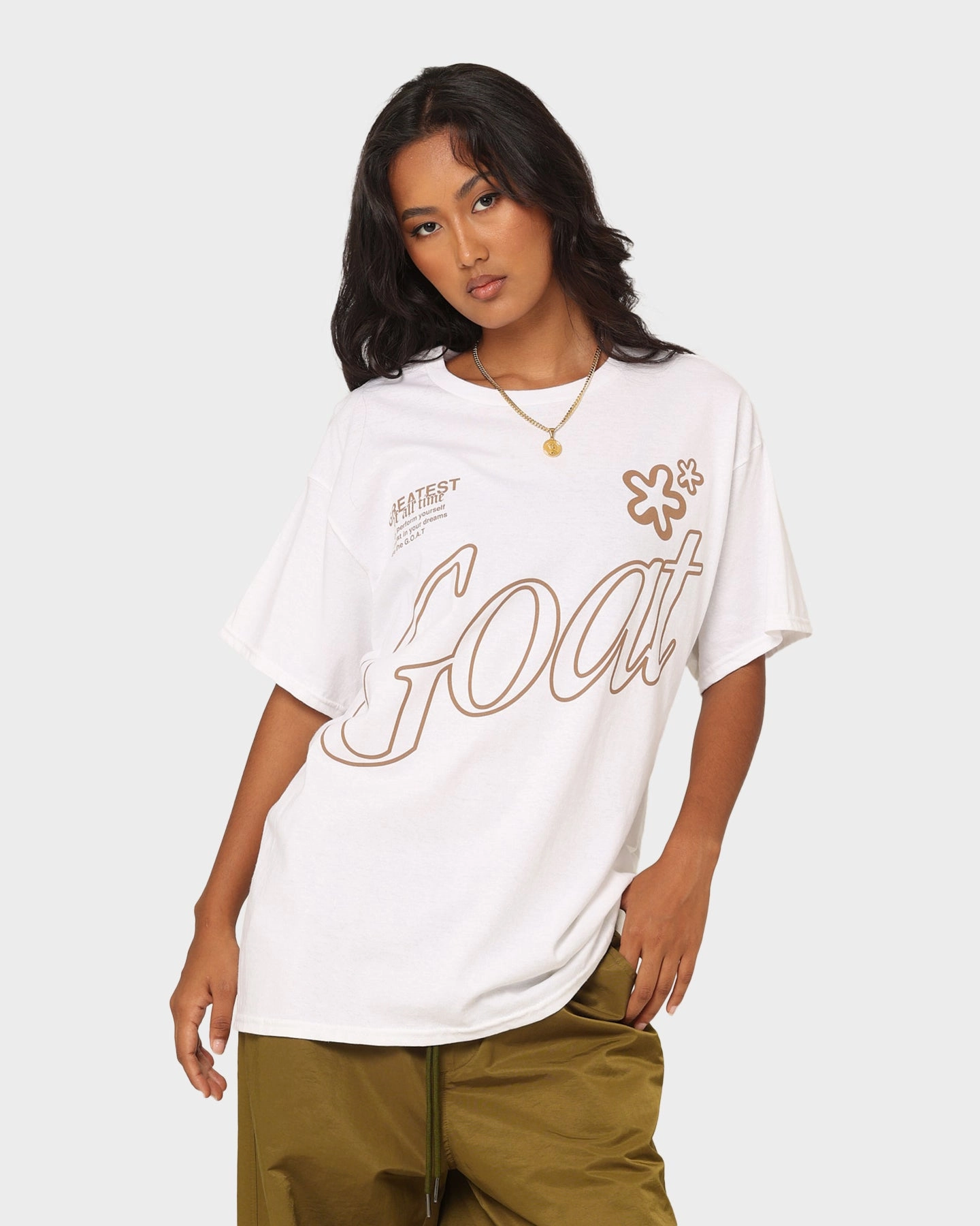 Goat Crew Holiday Mode T-Shirt White Soft touch finish Wear Resistant Fabric