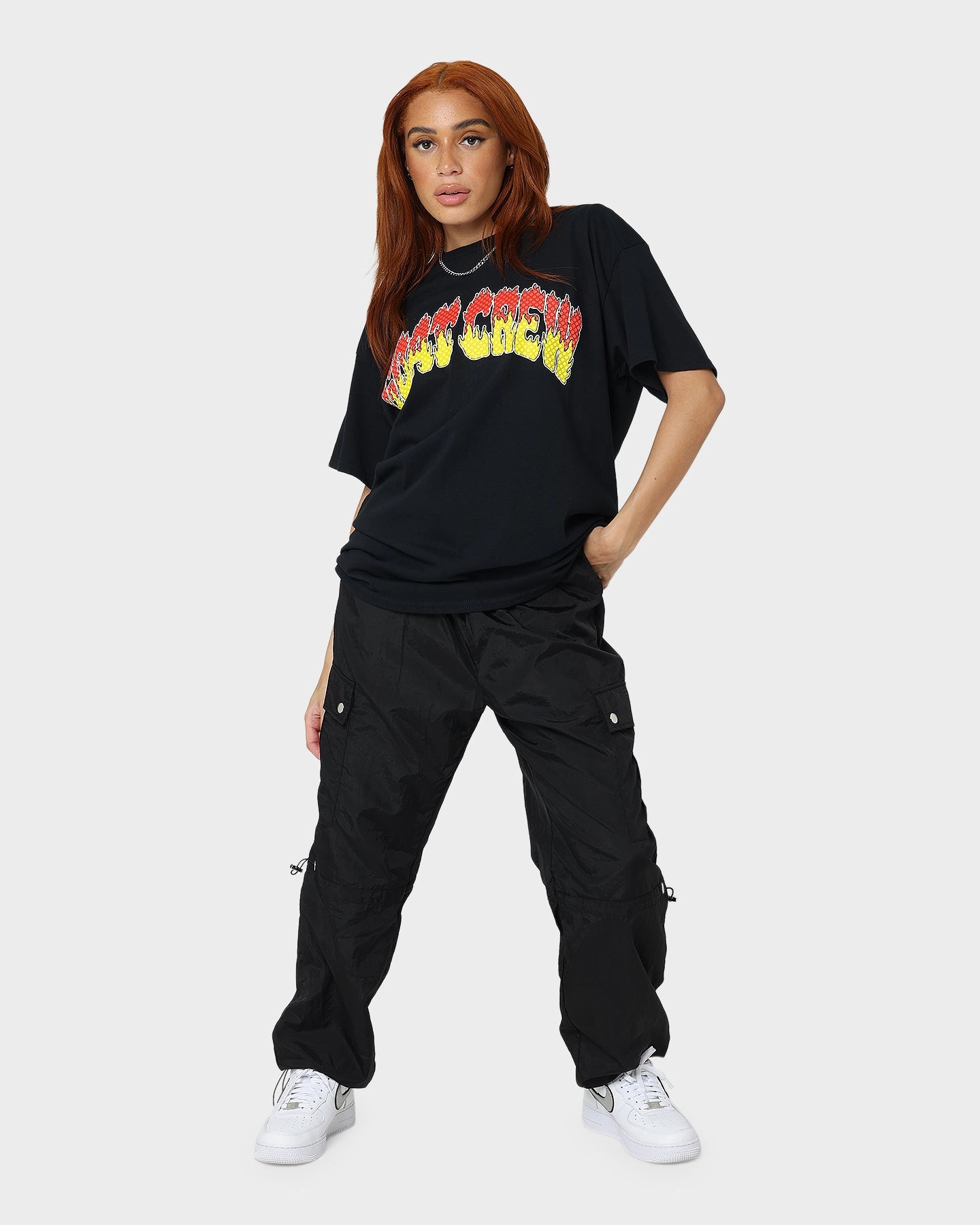 Casual Vibes Oeko Tex Certified Goat Crew Hot Spike T-Shirt Black/Red/Yellow