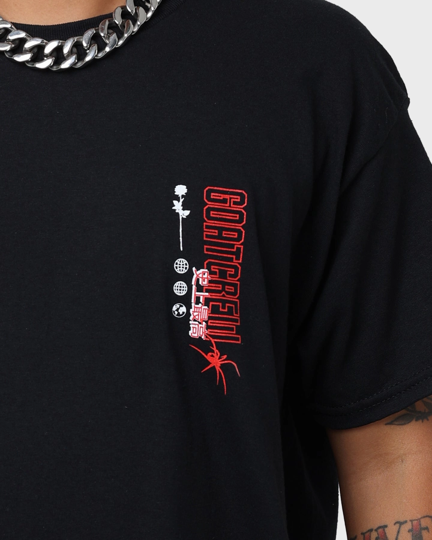 Temperature Regulating Fabric Goat Crew Immortal T-Shirt Black