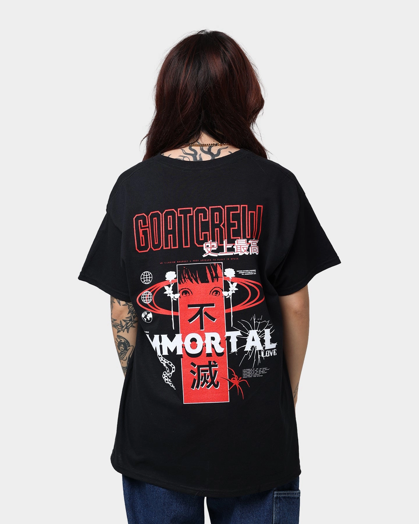 Soft Layer Light Fit Goat Crew Immortal T-Shirt Black