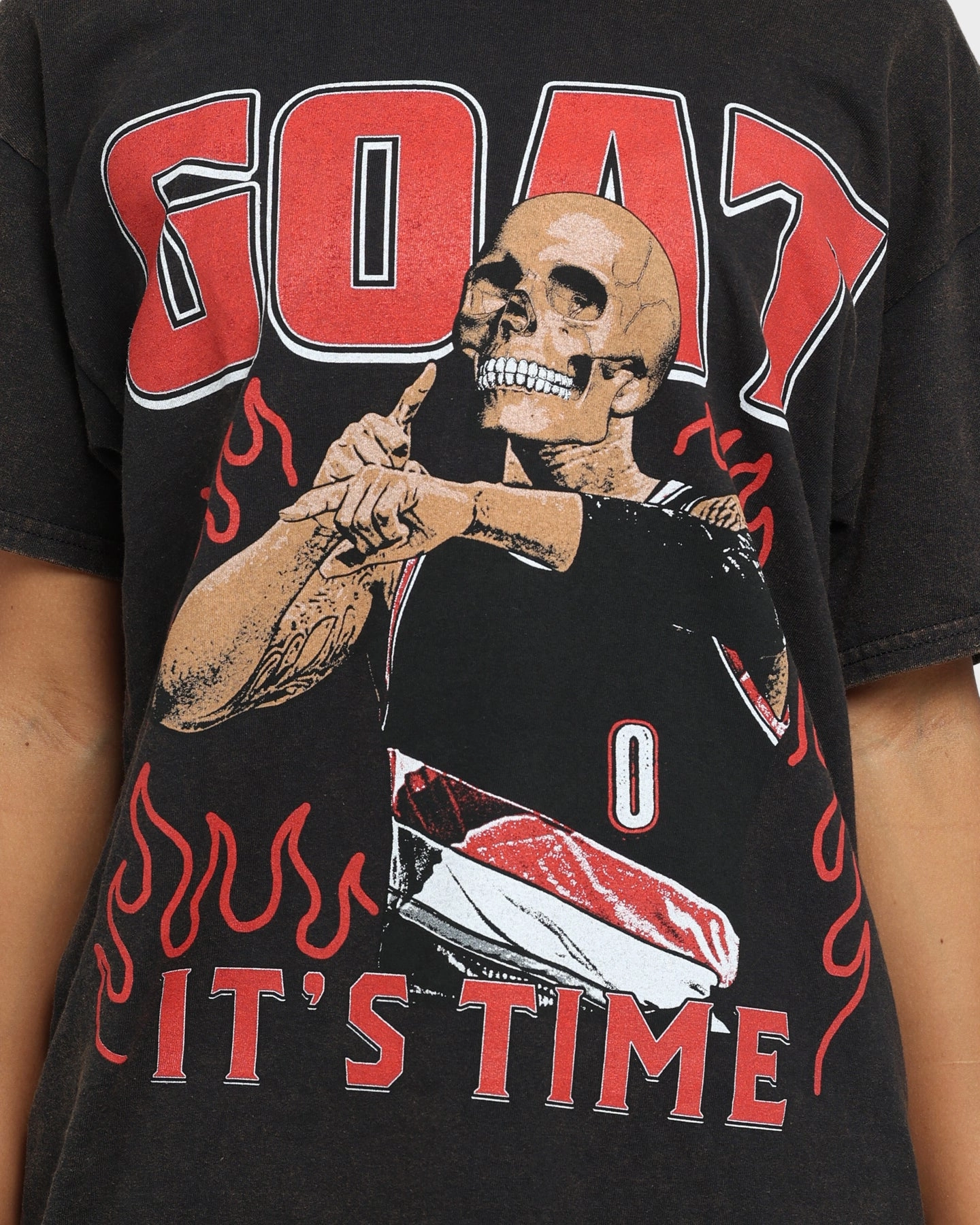 Stylish Wear Goat Crew It's Time Vintage T-Shirt Black Wash