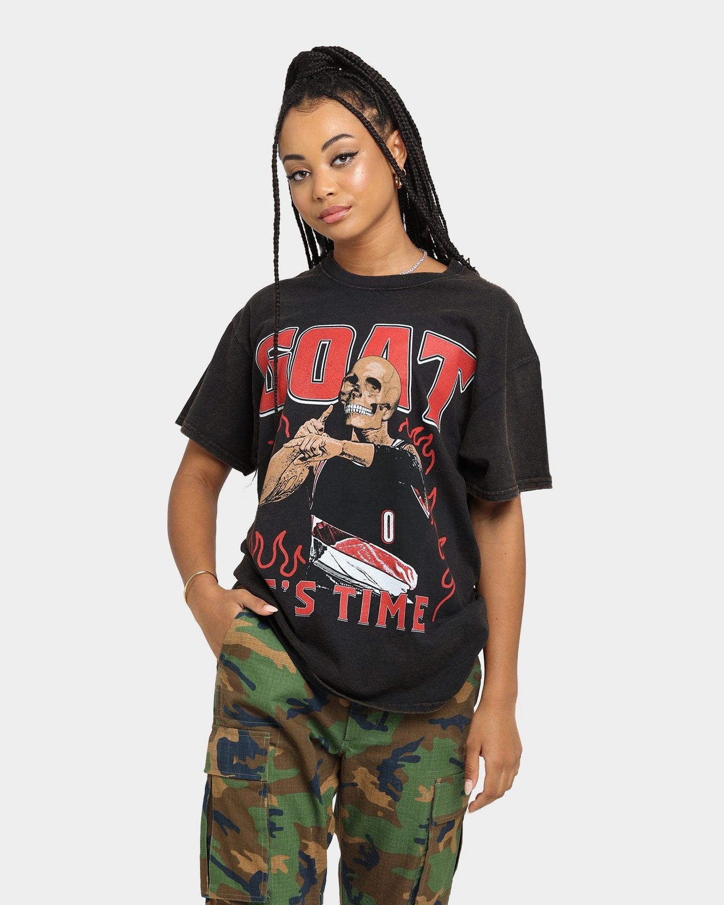 Goat Crew It's Time Vintage T-Shirt Black Wash ComfortFirst Casual Vibe Wear