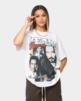 Reinforced Neckline Goat Crew Keanu Lover Vintage T-Shirt White