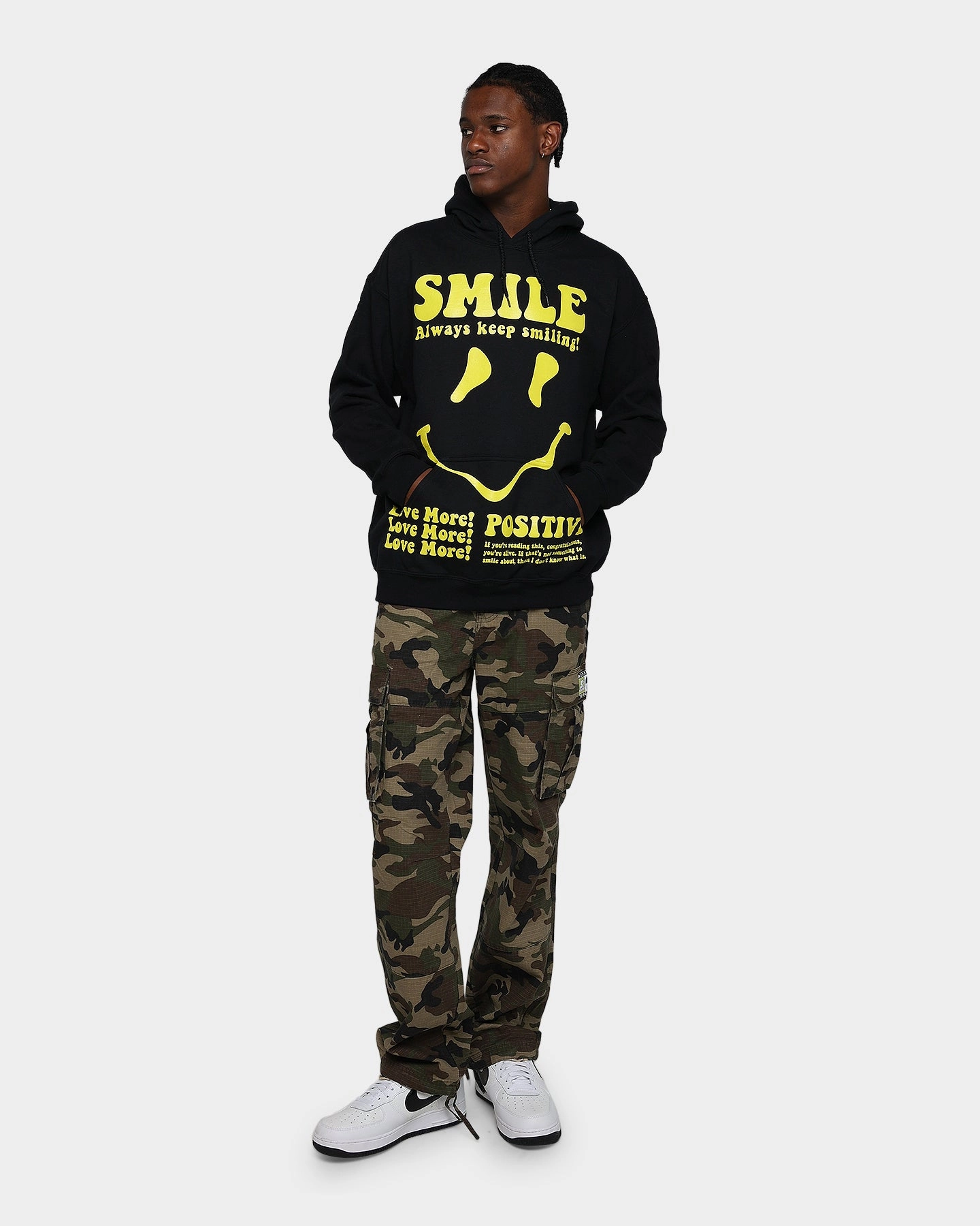 Taped Edges Goggles Goat Crew Keep Smiling Hoodie Black