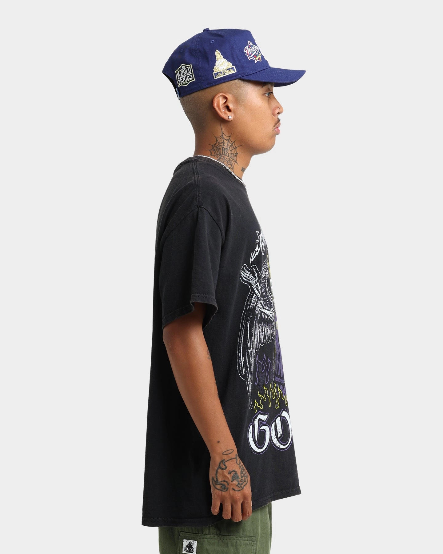 City Smart Look Comfy Touch Goat Crew Los Angeles Angels Vintage T-Shirt Black Wash