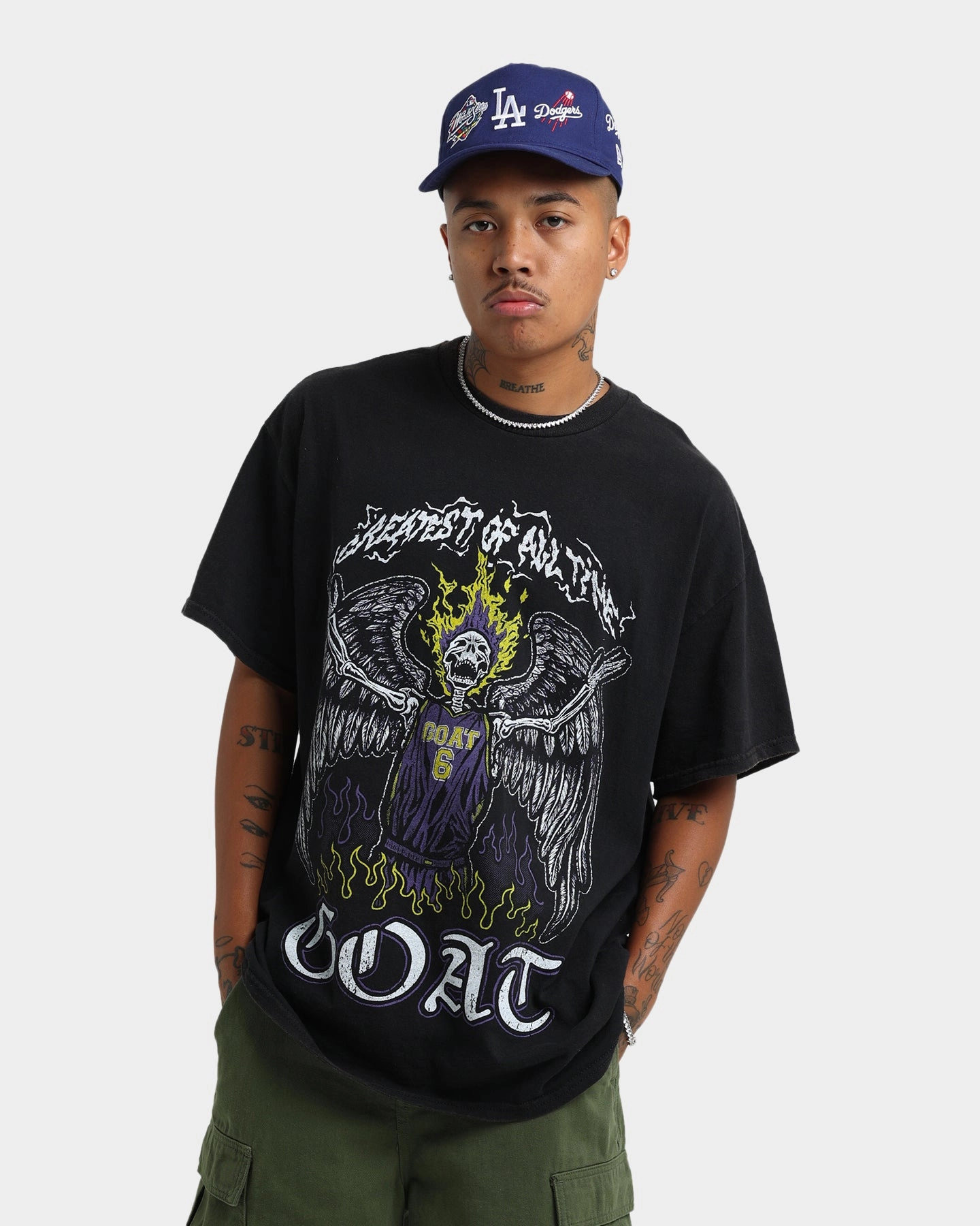 Goat Crew Los Angeles Angels Vintage T-Shirt Black Wash discount offer Comfy Comfort
