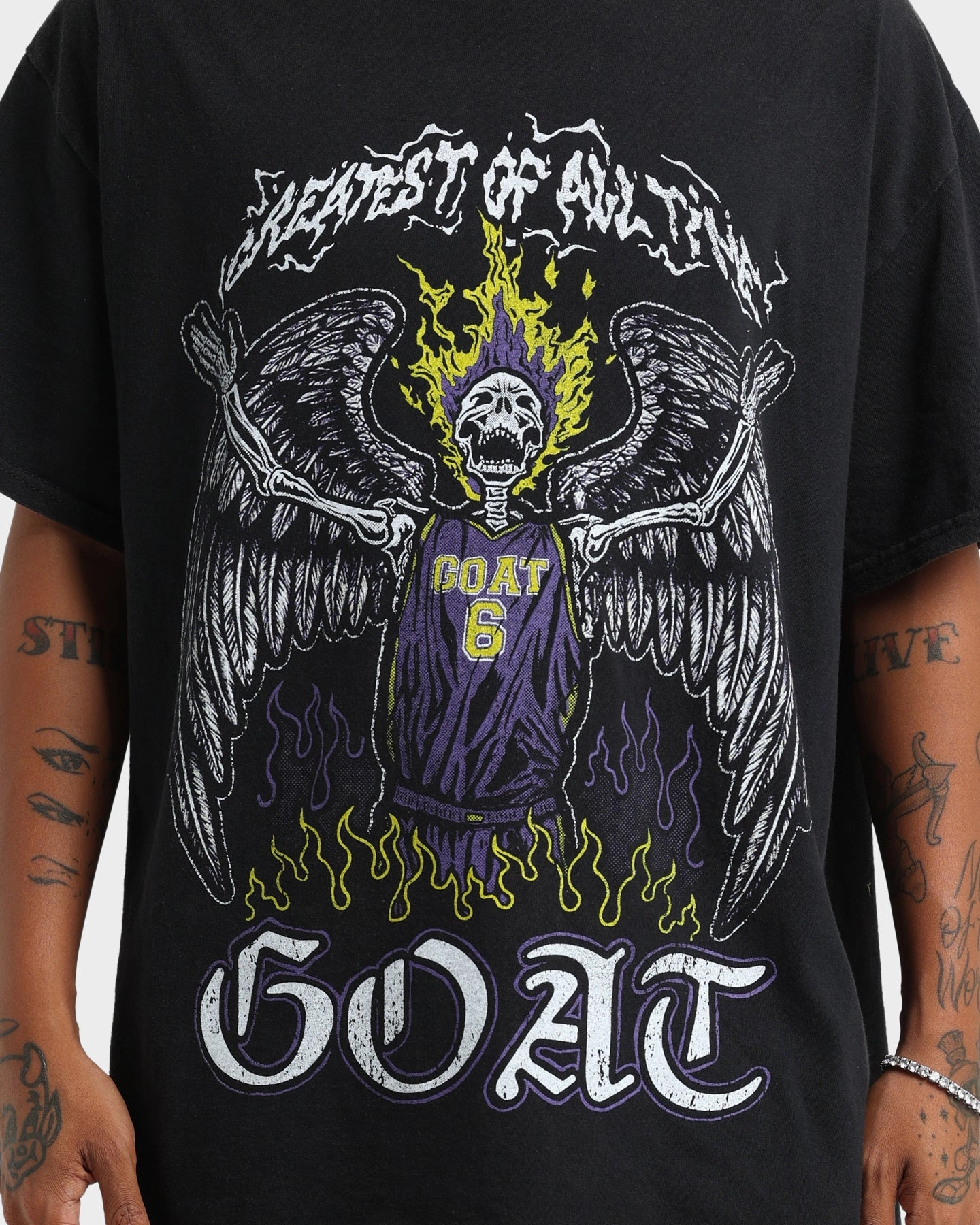 Goat Crew Los Angeles Angels Vintage T-Shirt Black Wash soft fit Casual Comfort Layer
