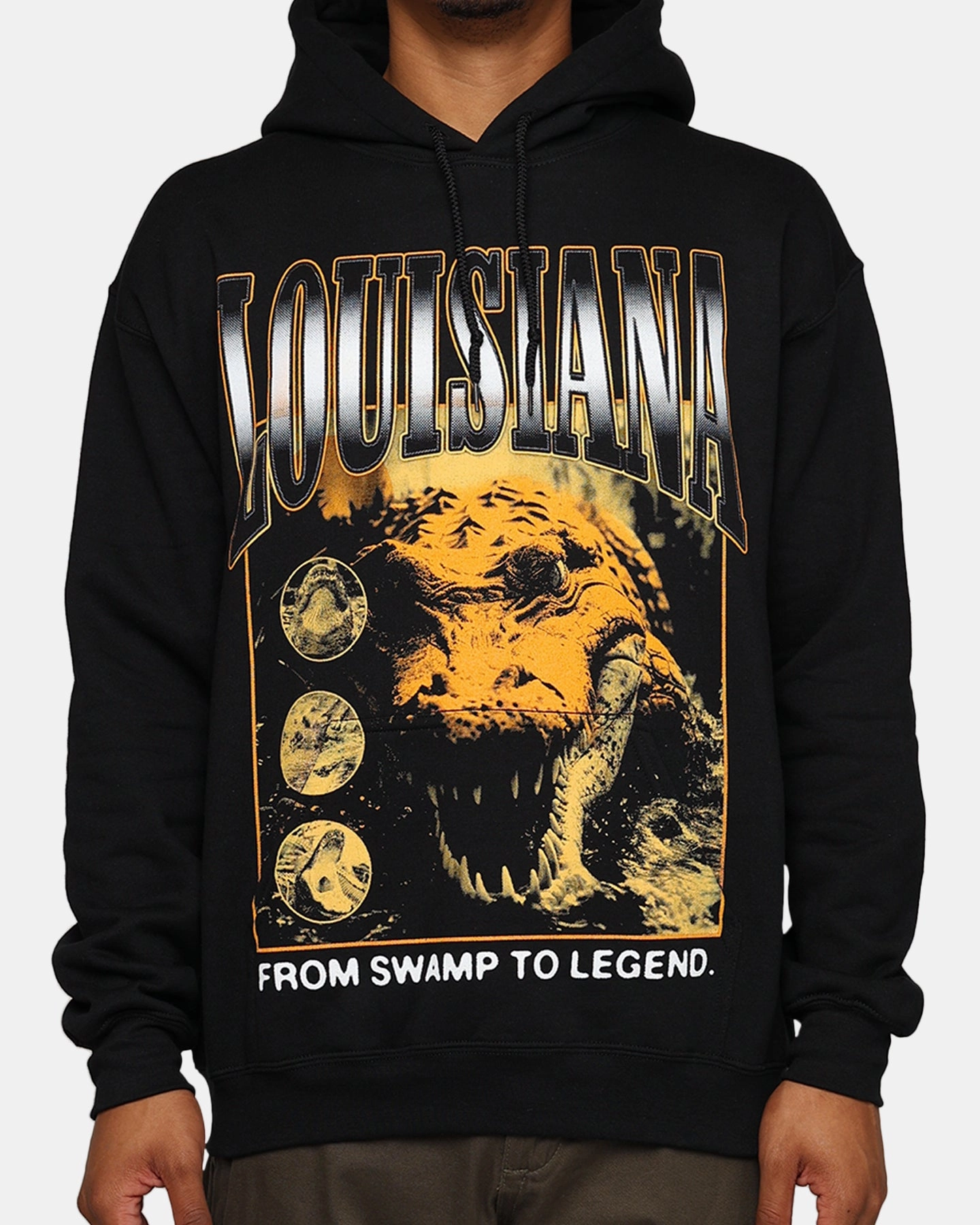 Noise Free Fabric Goat Crew Louisiana Vintage Hoodie Black