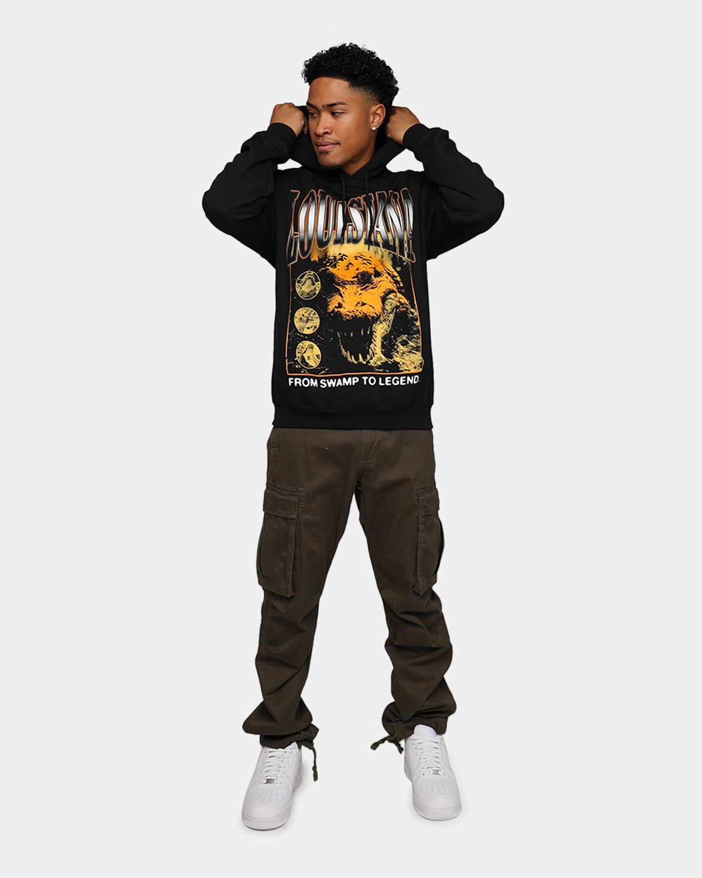 Strategy Versatile Protection Goat Crew Louisiana Vintage Hoodie Black