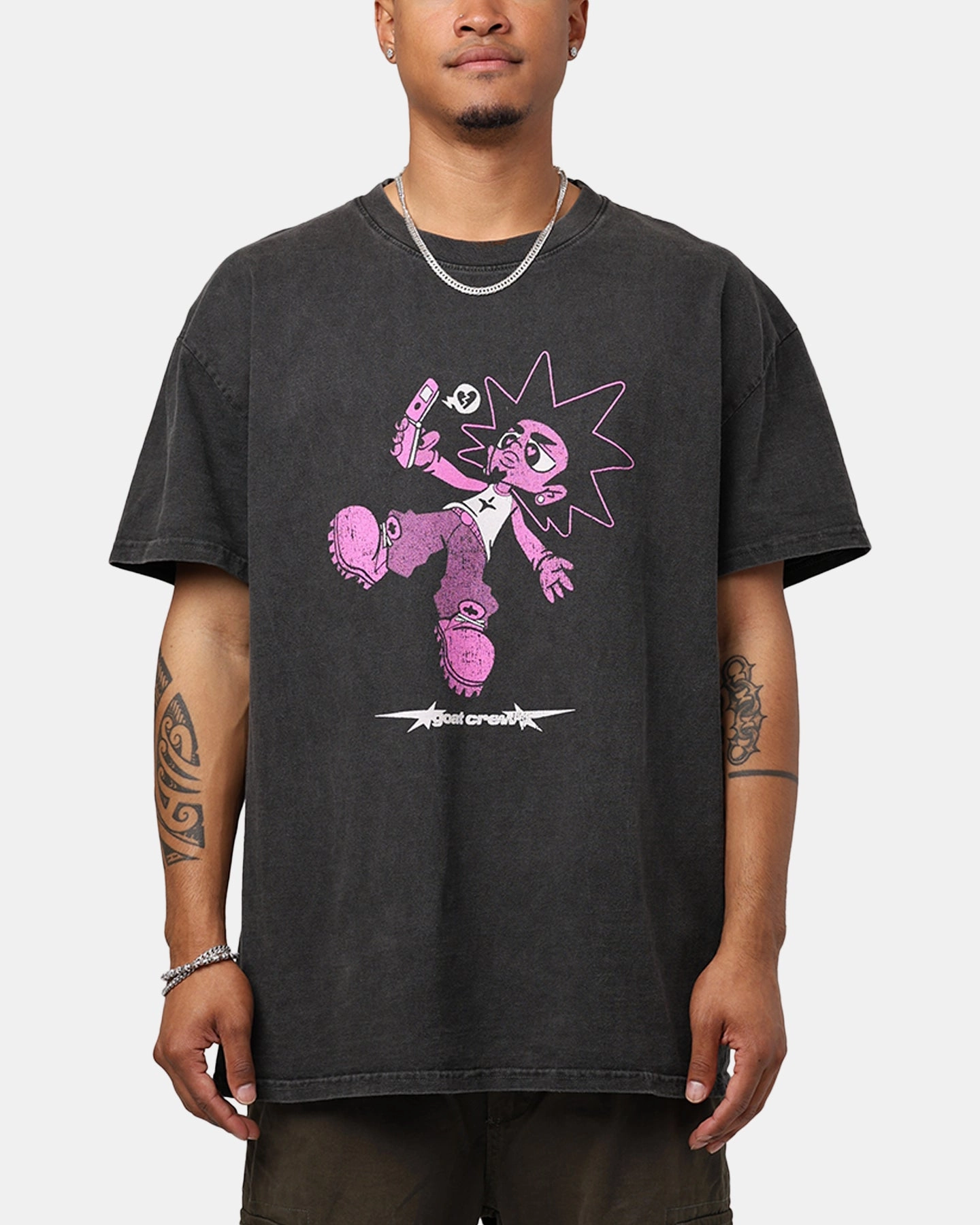 Relaxed Wear Goat Crew Love Kills Heavyweight T-Shirt Black Wash