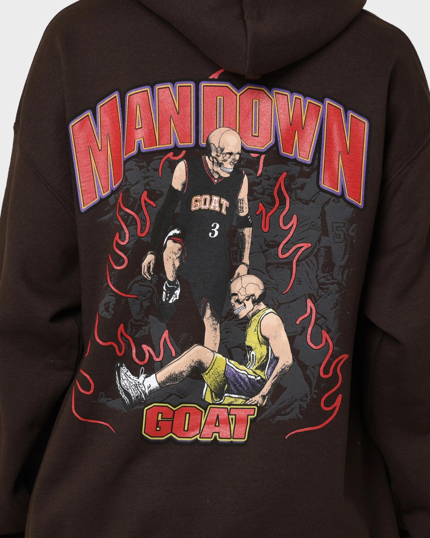 Goat Crew Man Down Hoodie Brown Padded collar