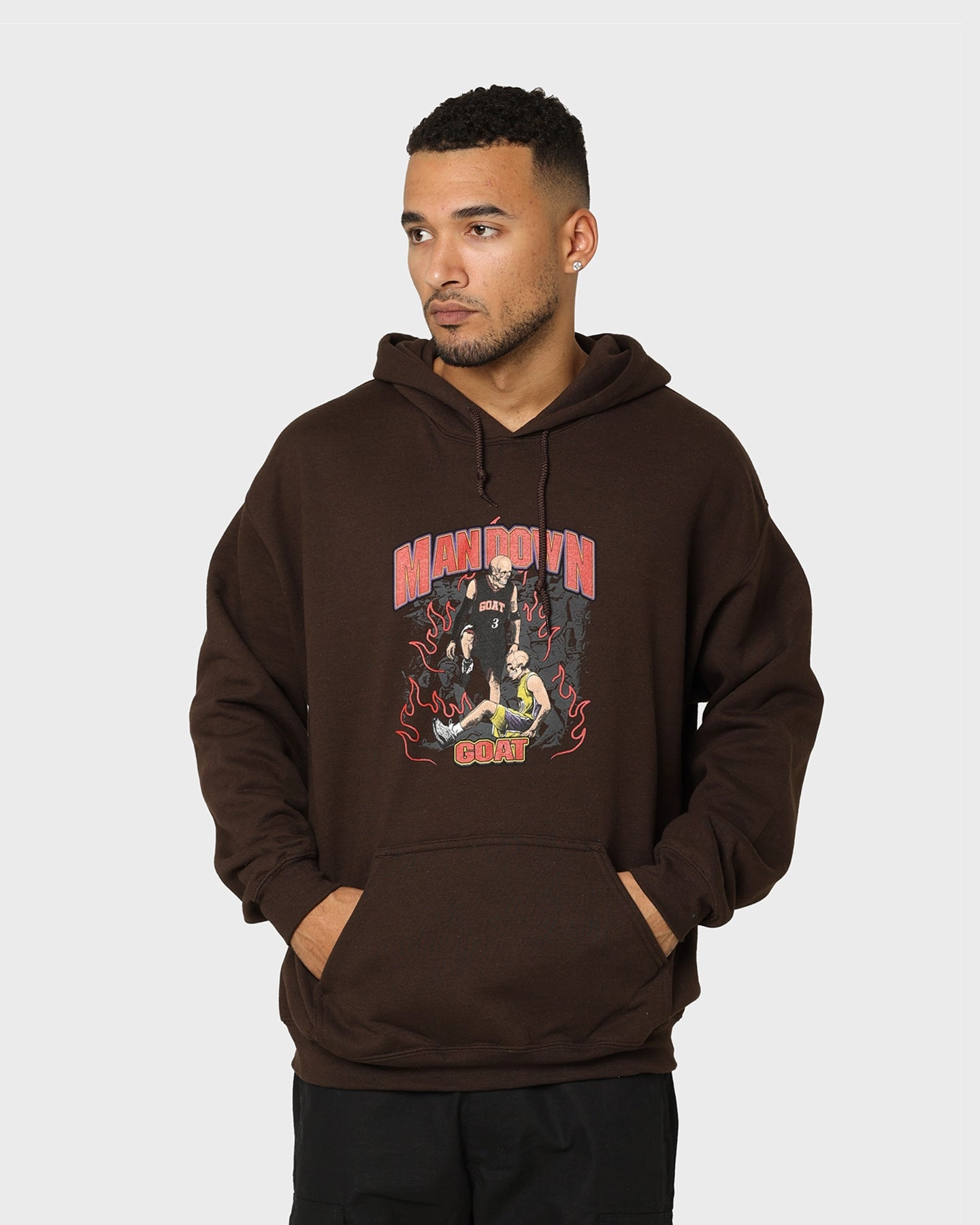 Limited Edition Goat Crew Man Down Hoodie Brown