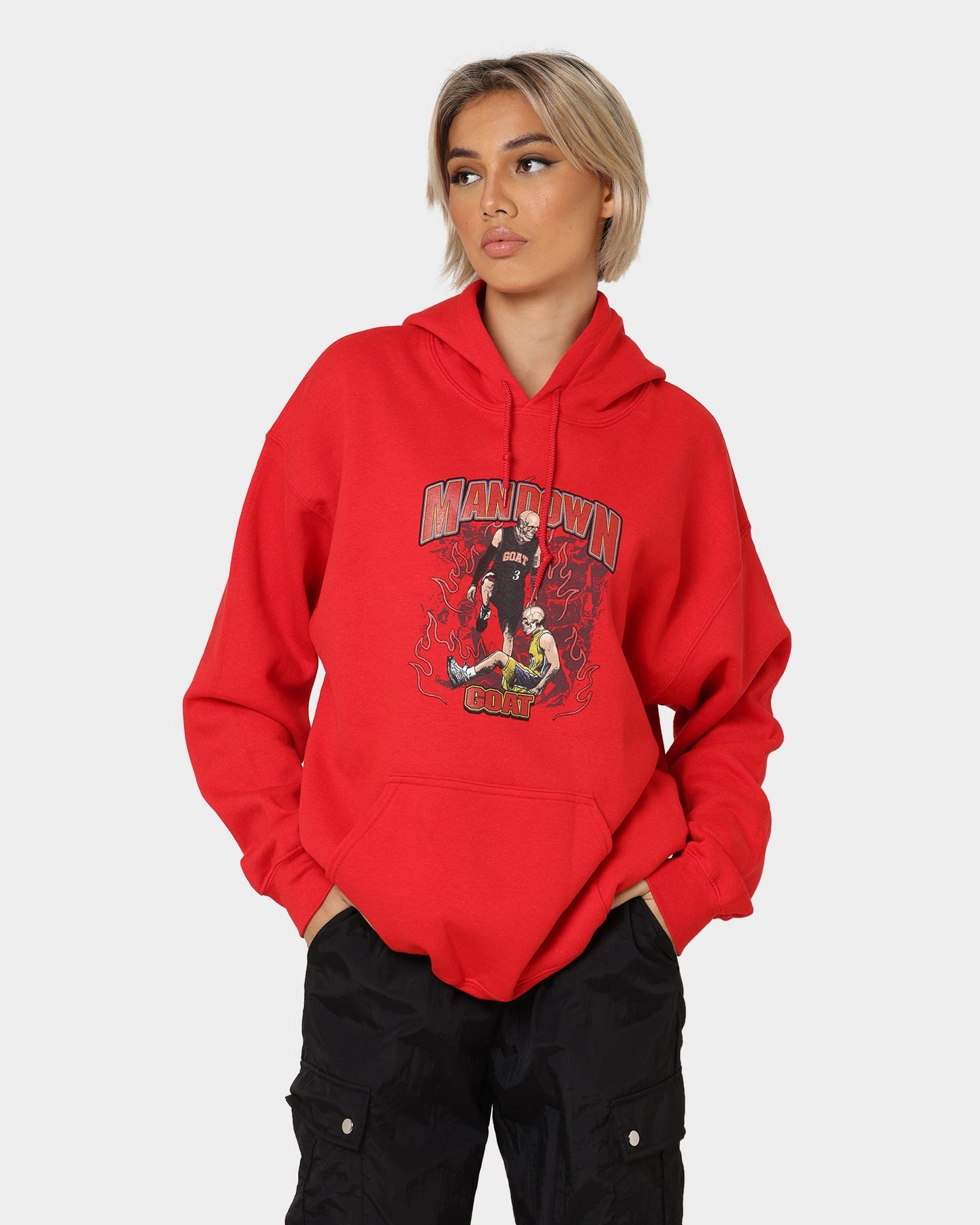 cultural festival Goat Crew Man Down Hoodie Red