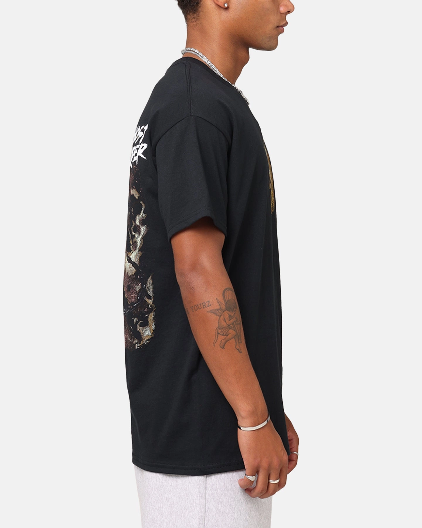 Goat Crew Marvel Ghost Rider Fire T-Shirt Black Flexible Neckband