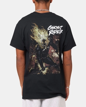 Yoga class Goat Crew Marvel Ghost Rider Fire T-Shirt Black