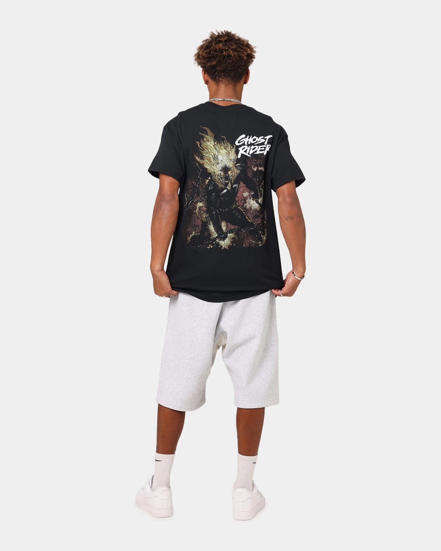 Goat Crew Marvel Ghost Rider Fire T-Shirt Black Layered Comfort Casual Statement