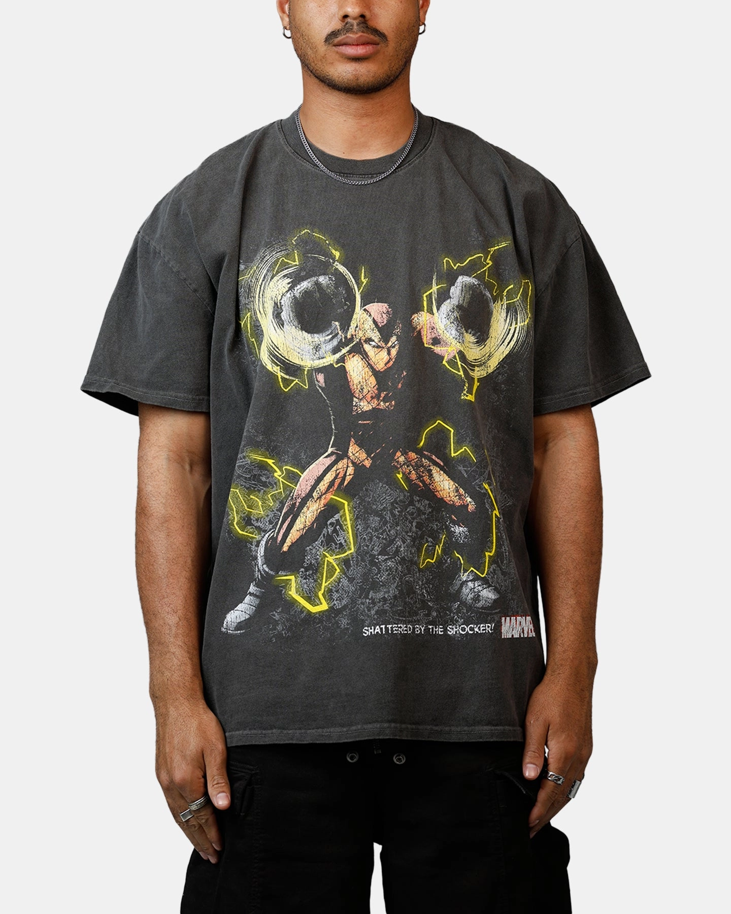 Goat Crew Marvel Sinister Six Shocker Heavyweight T-Shirt Black Wash Beach Outfit