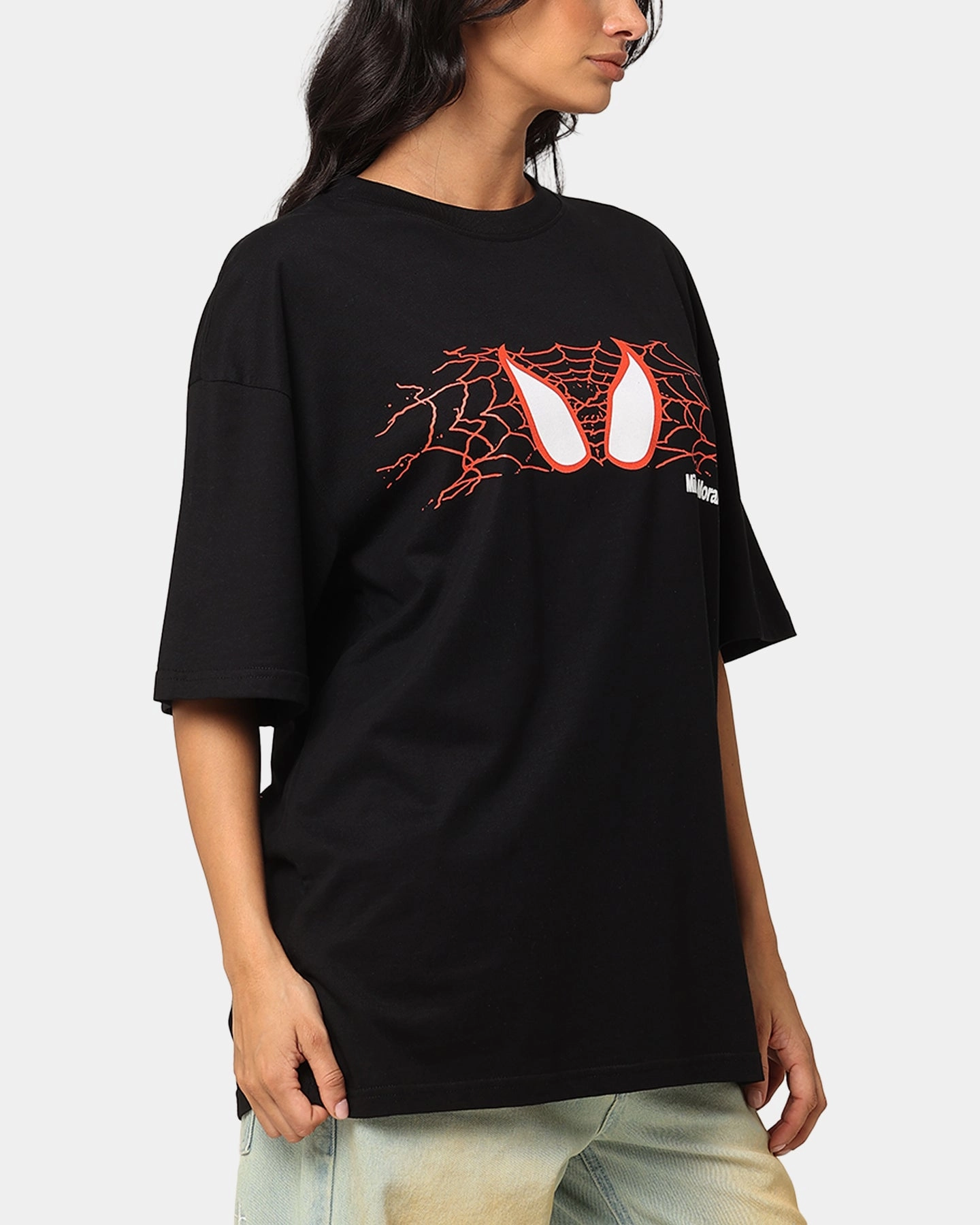 EcoConscious Processing Functional Comfort Goat Crew Marvel Spider-Man Y2K Miles T-Shirt Black