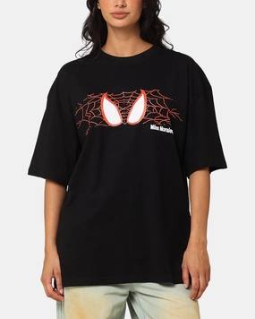Goat Crew Marvel Spider-Man Y2K Miles T-Shirt Black Distressed Hem Finish High Quality Printing