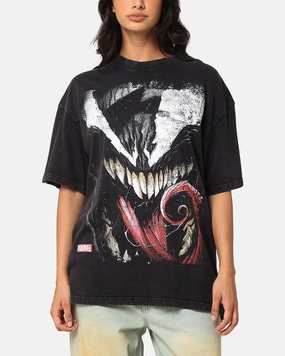 Goat Crew Marvel Spider-Man Y2K Venom The Host Vintage T-Shirt Black Acidwash Essential layering piece