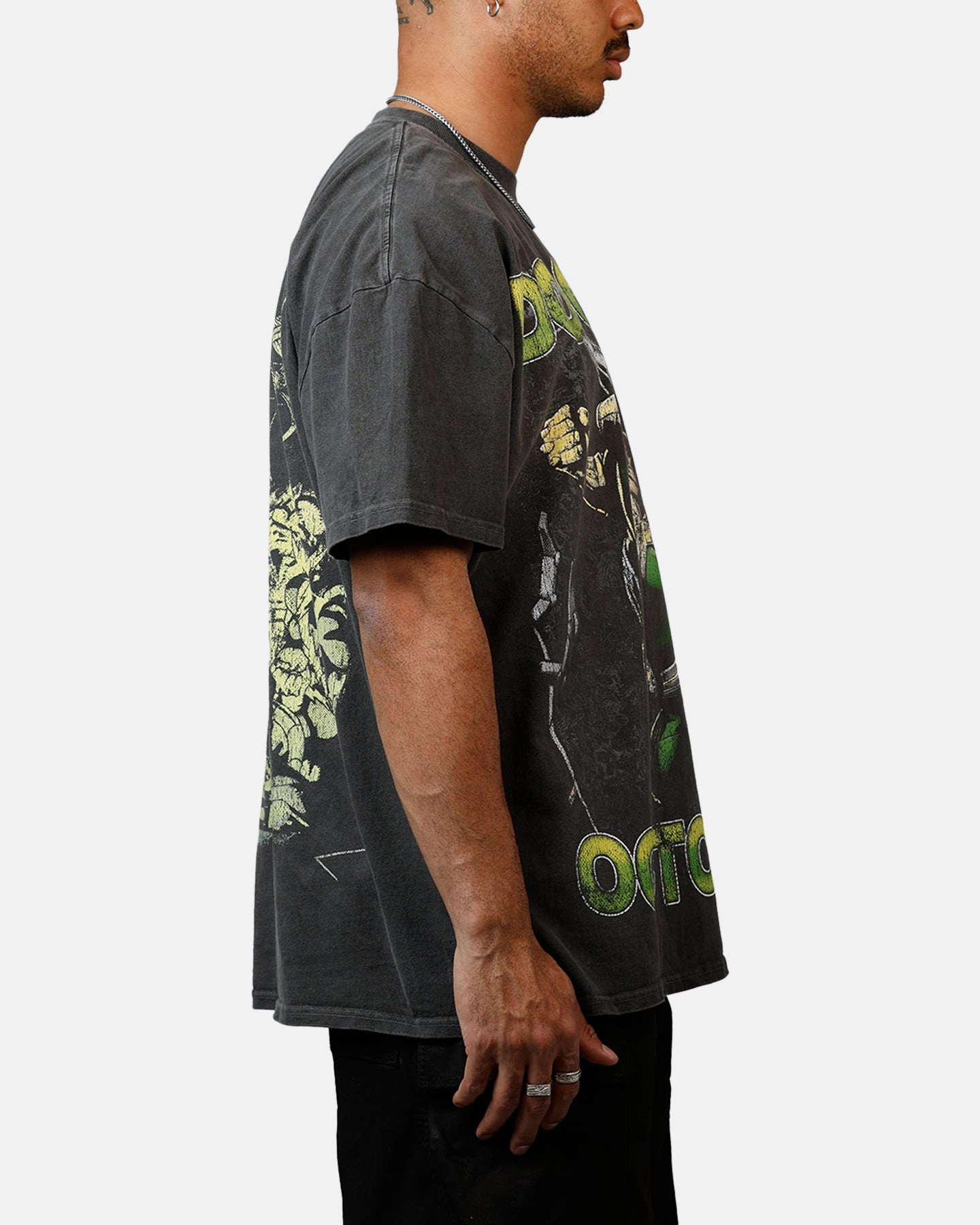 Non Restrictive Silhouette Garment Dyed Finish Goat Crew Marvel Villians Doctor Octopus Heavy T-Shirt Black Wash
