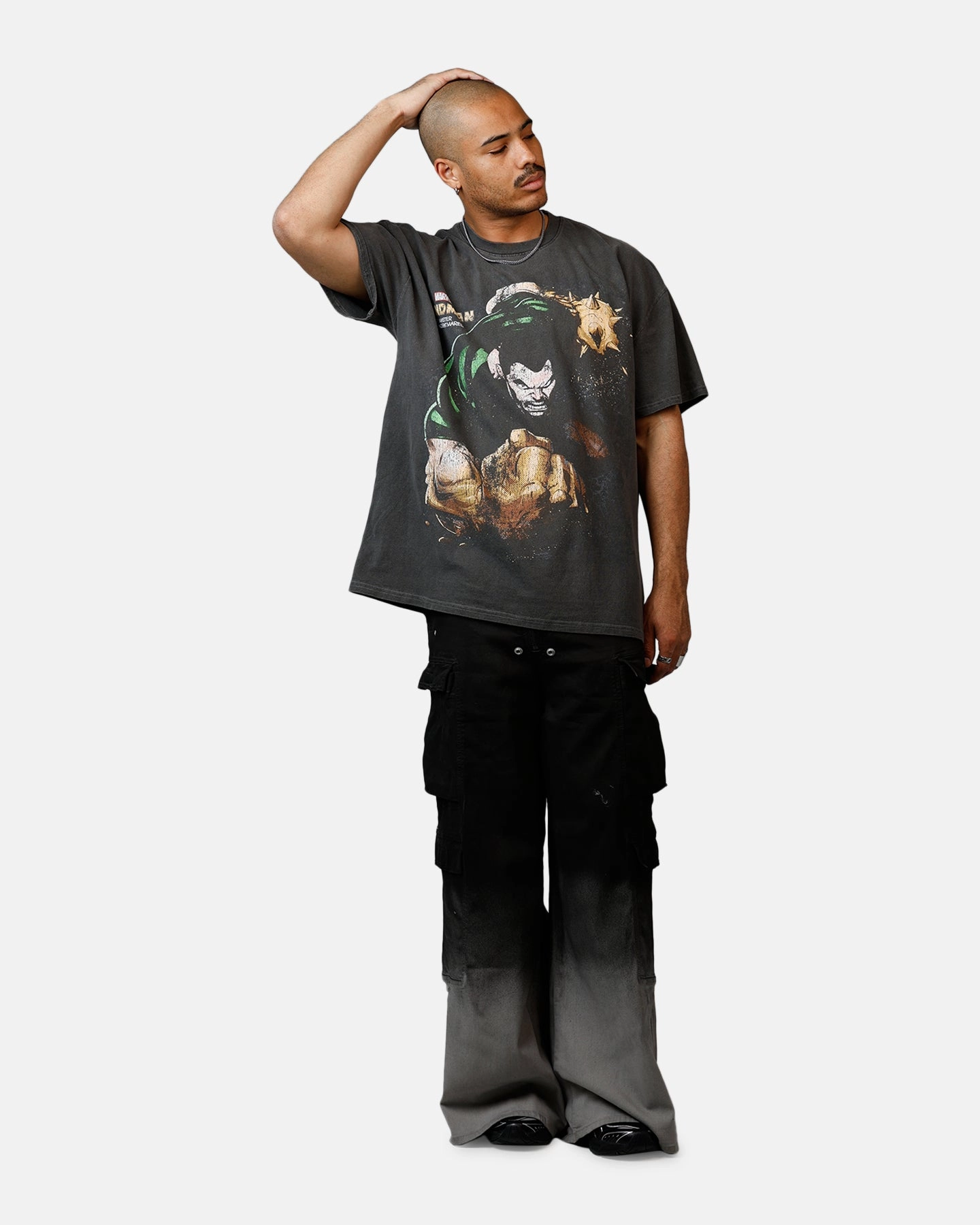 Goat Crew Marvel Villians Sandman Heavy T-Shirt Black Wash Casual Layering Wear