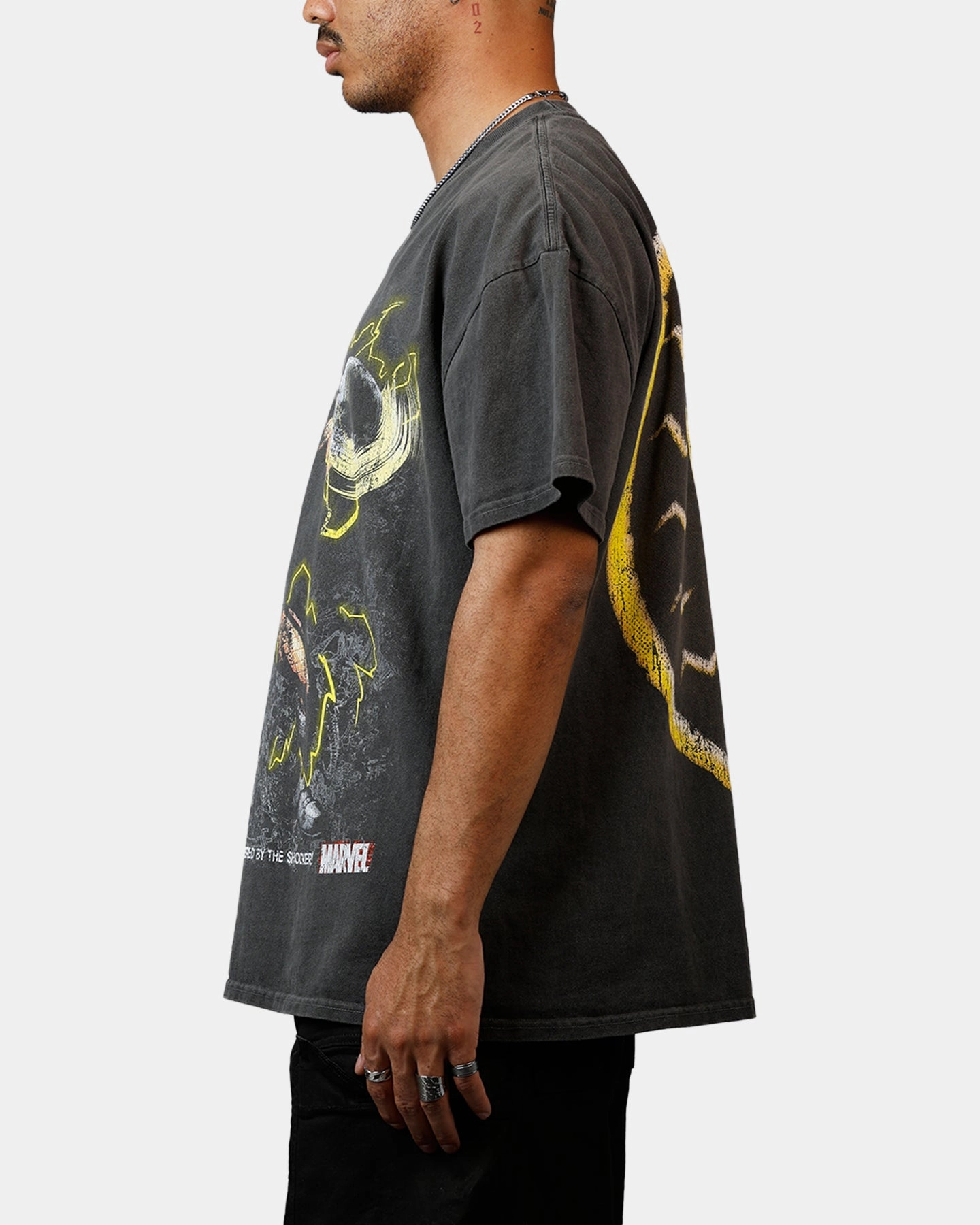 Goat Crew Marvel Villians Shocker Heavy T-Shirt Black Wash Non Irritating Seams Versatile Layer