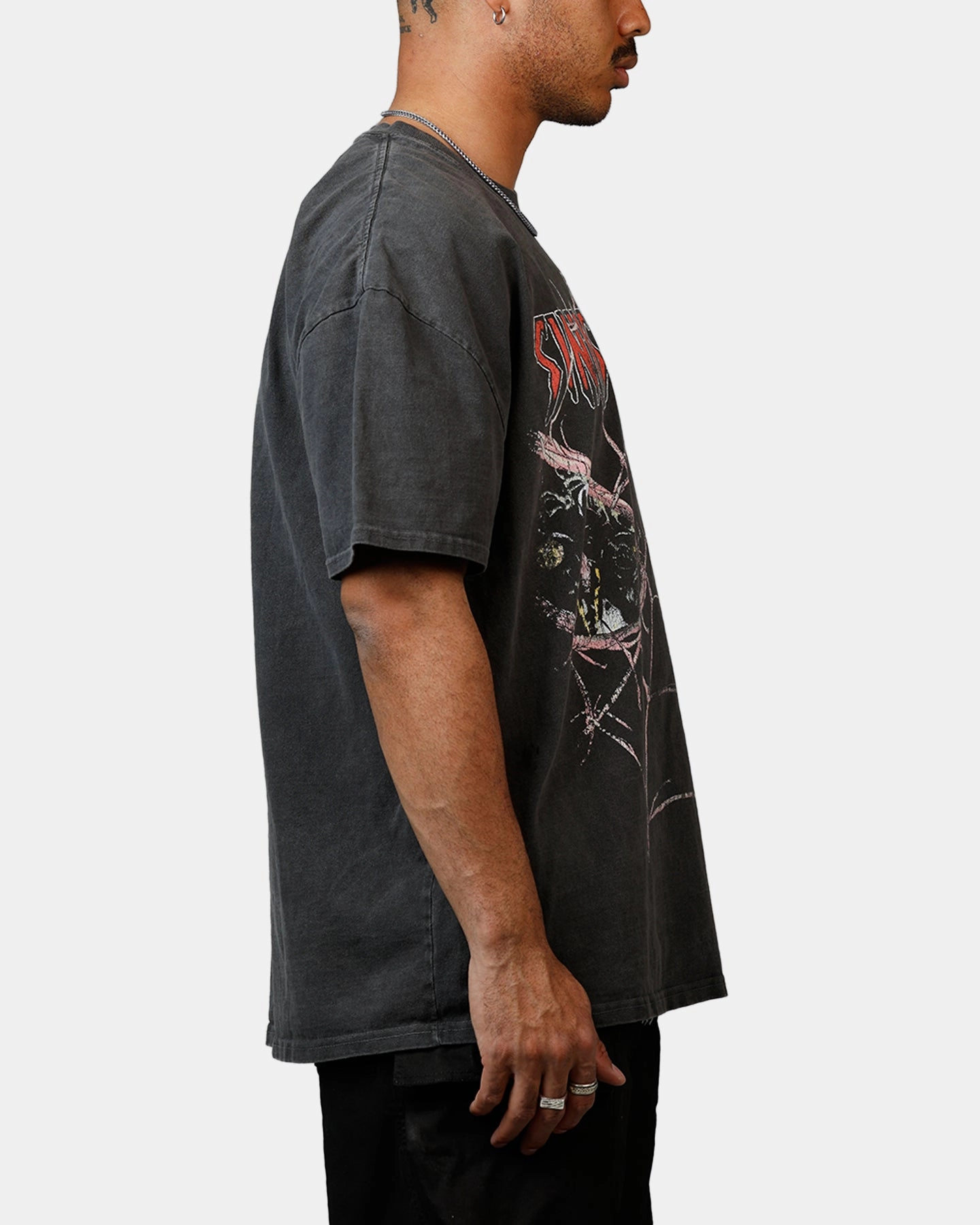 Casual layering piece High Density Knit Goat Crew Marvel Villians Through The Eyes Heavy T-Shirt Black Wash