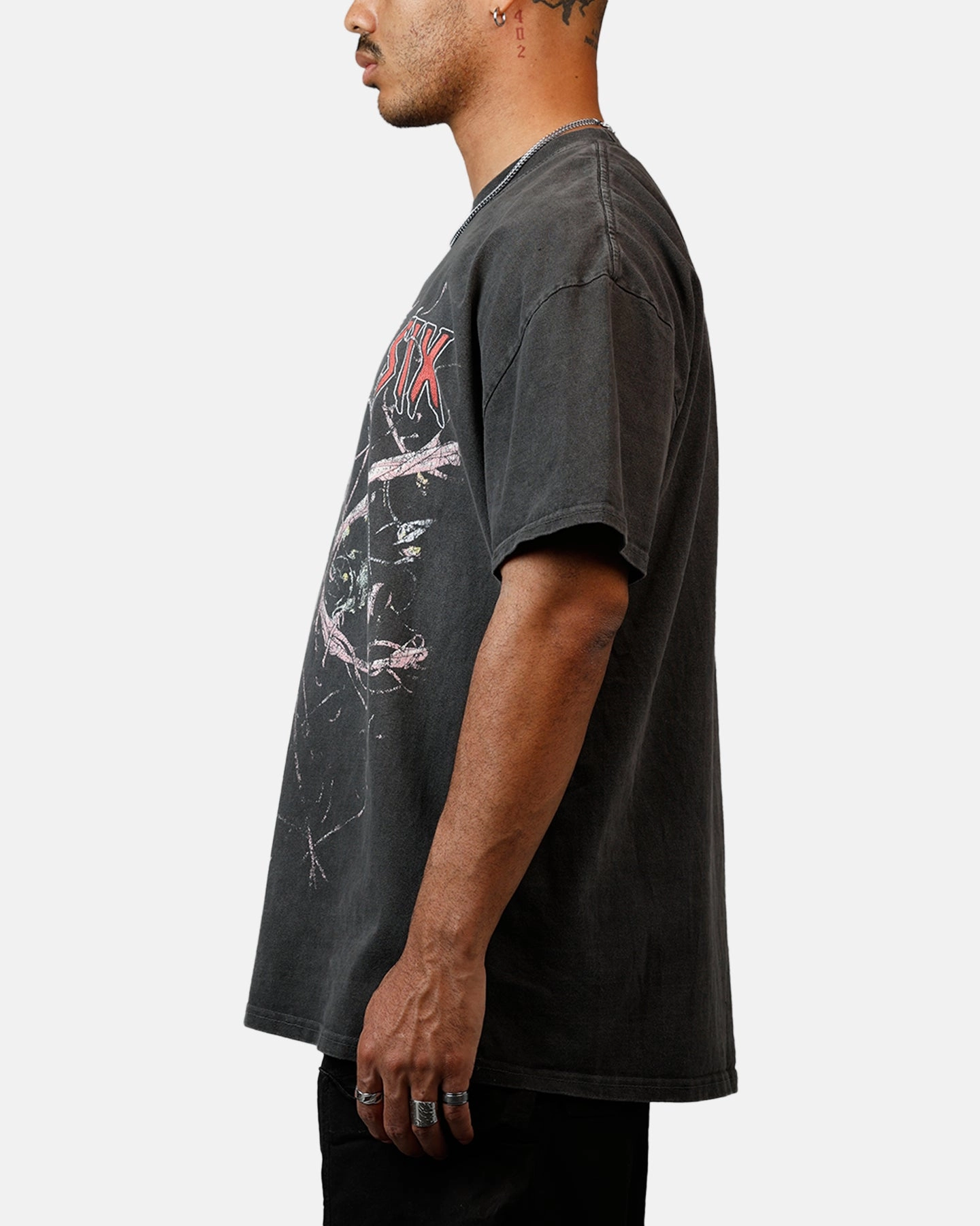 Comfortable And Trendy Flexible Weave Goat Crew Marvel Villians Through The Eyes Heavy T-Shirt Black Wash