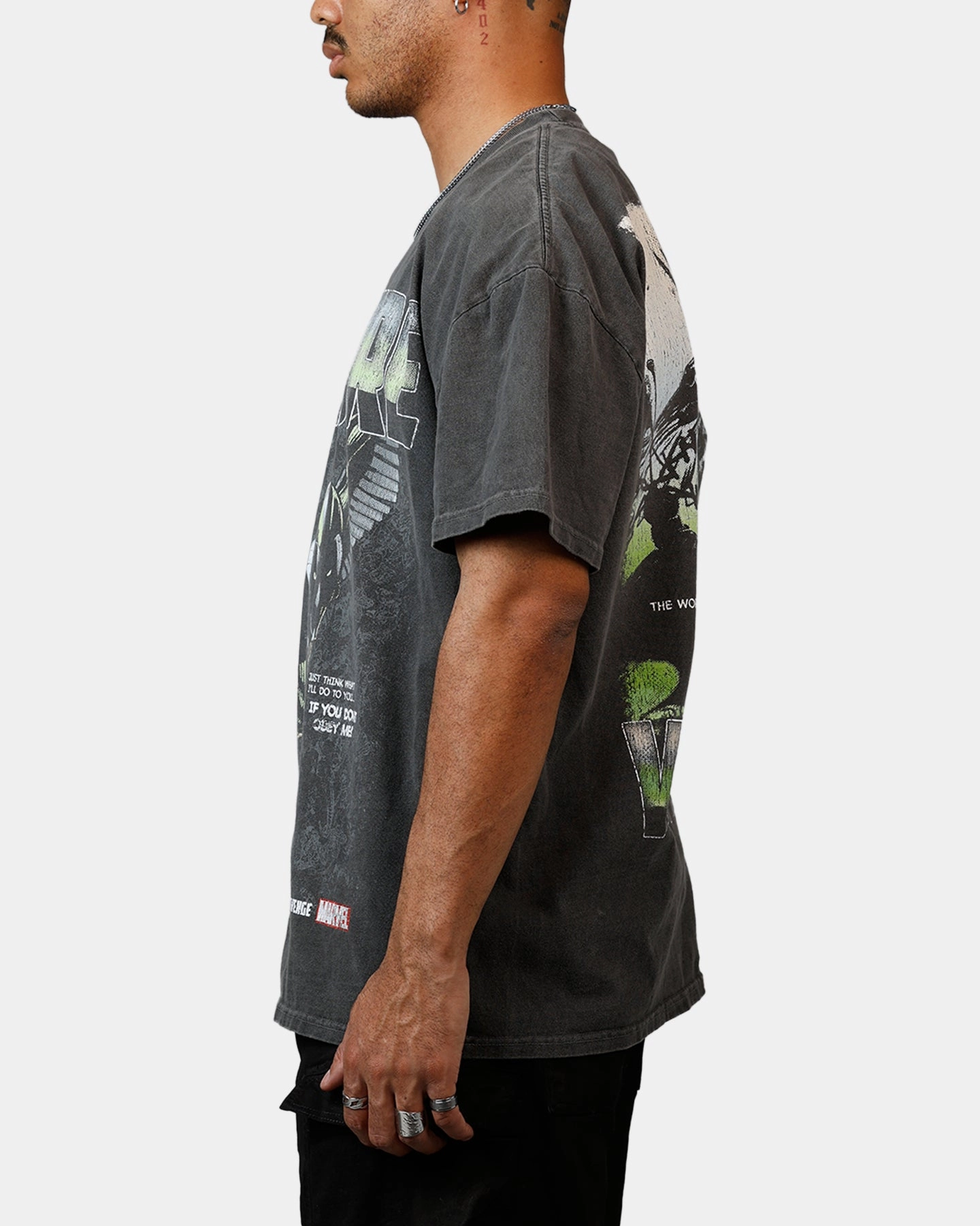 Goat Crew Marvel Villians Vulture Heavy T-Shirt Black Wash Simple Yet Cozy