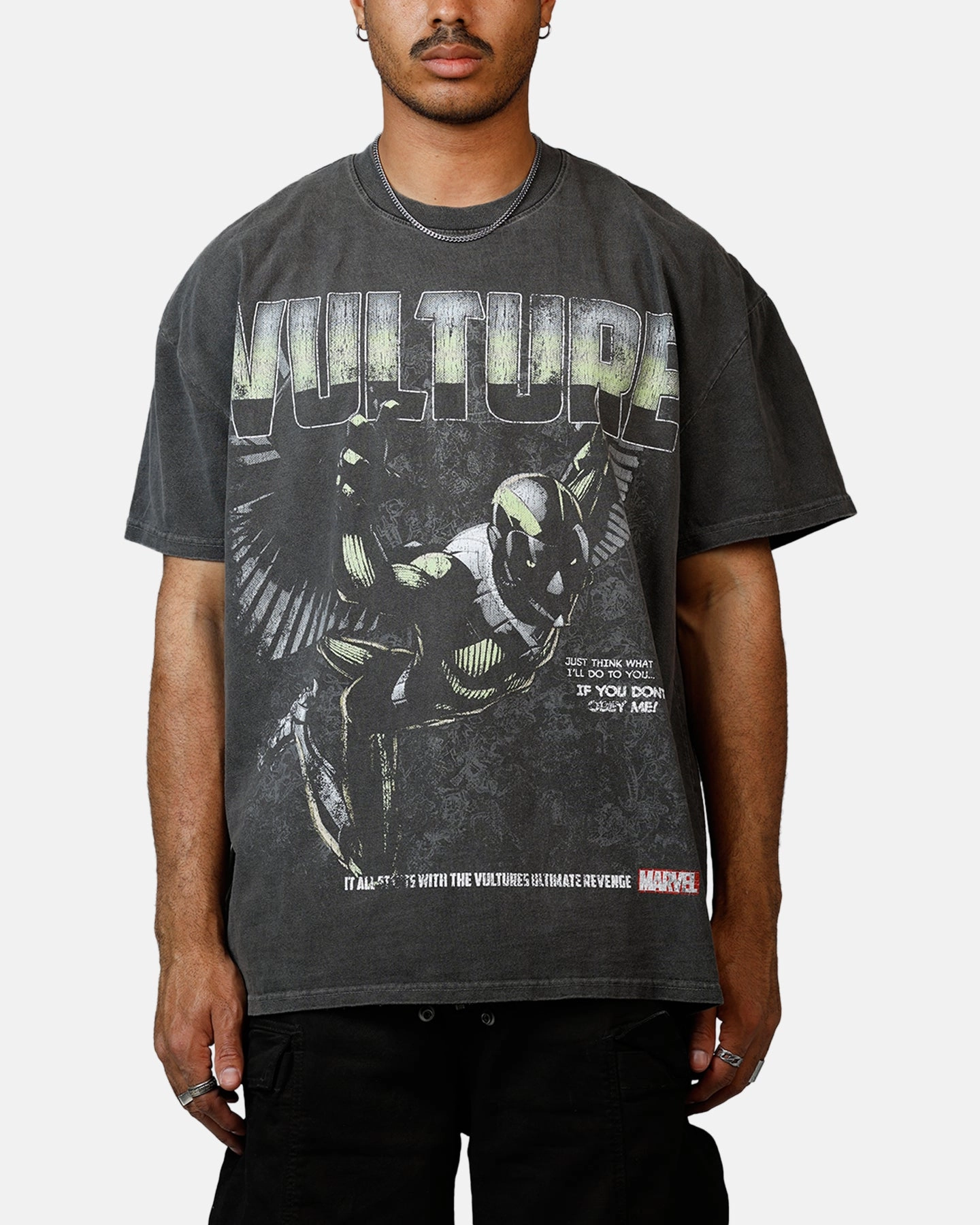 Goat Crew Marvel Villians Vulture Heavy T-Shirt Black Wash Fashion and Comfort