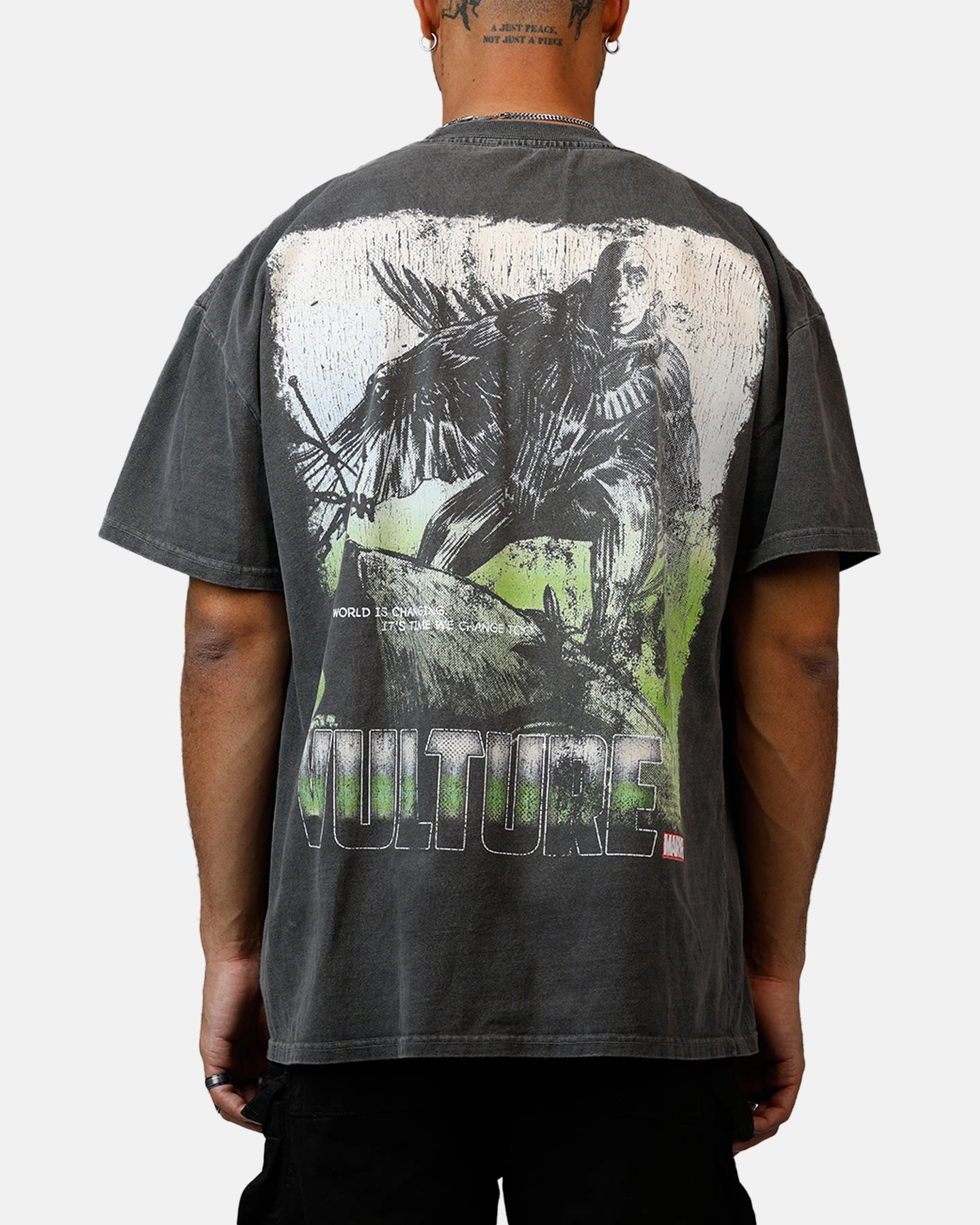 Fresh Trend Goat Crew Marvel Villians Vulture Heavy T-Shirt Black Wash