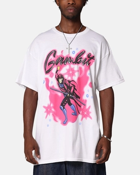 Travel Wear Goat Crew Marvel X-Men Gambit Airbrush T-Shirt White