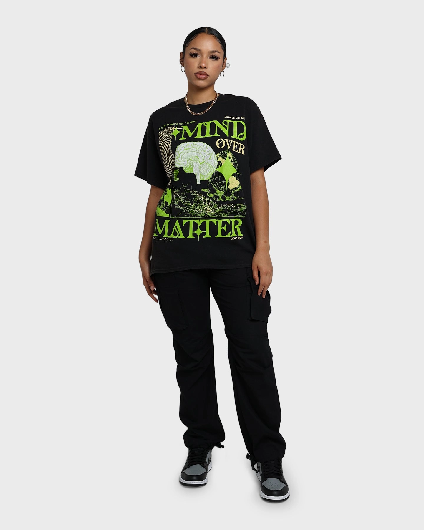 Goat Crew Mind Matter Vintage T-Shirt Washed Black NoSideSeams