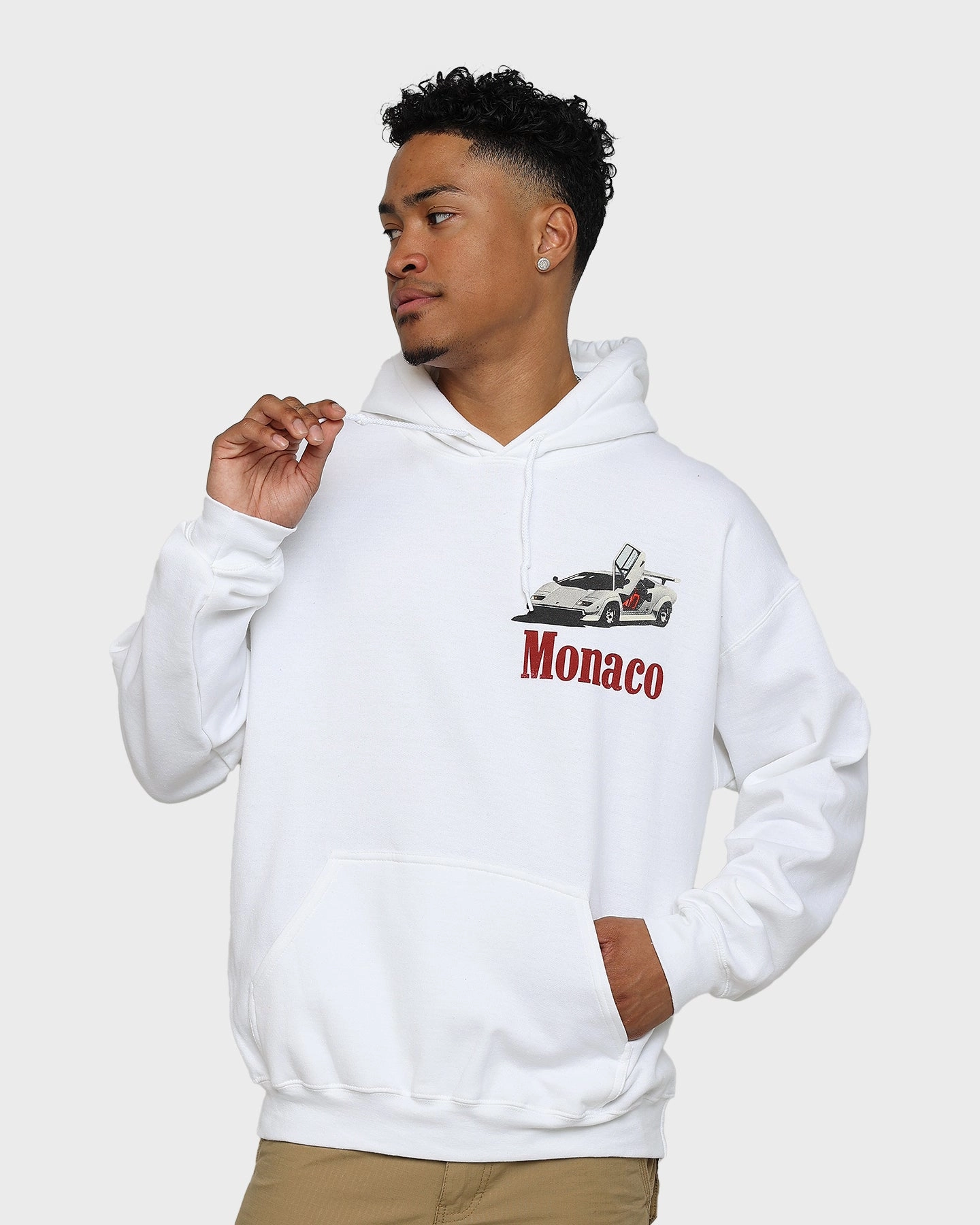 Goat Crew Monaco 1983 Hoodie White Moisture Wicking Layer Commute