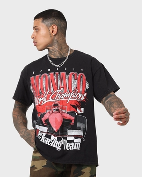 Effortless Comfort Wear BreathableMeshLining Goat Crew Monaco Racing Vintage T-Shirt Black Wash
