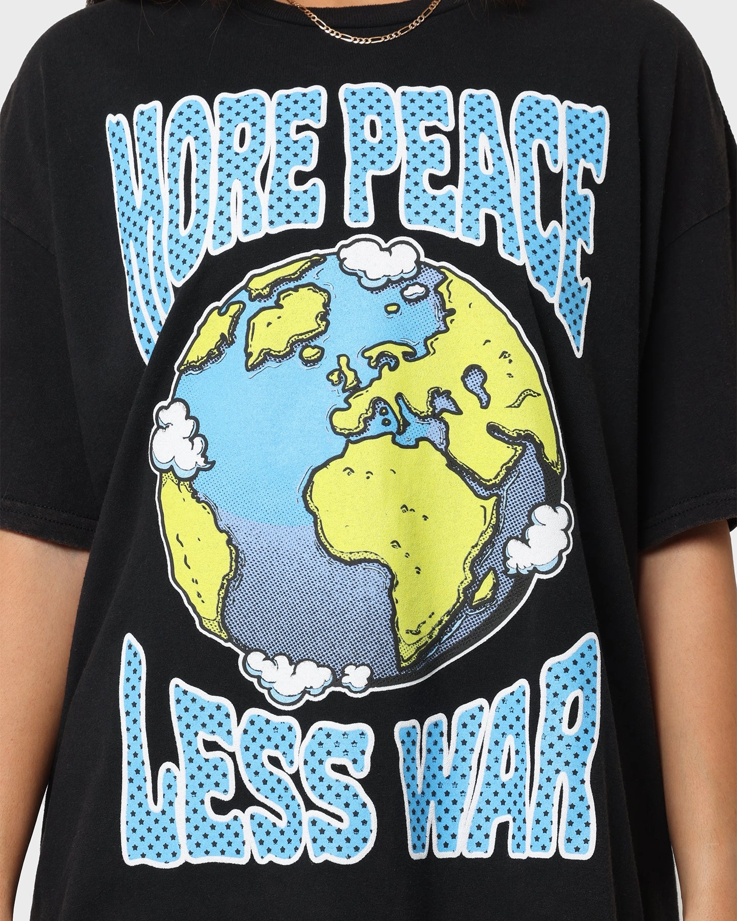 Goat Crew More Peace Less War Vintage T-Shirt Washed Black Vintage authenticity Durable Construction