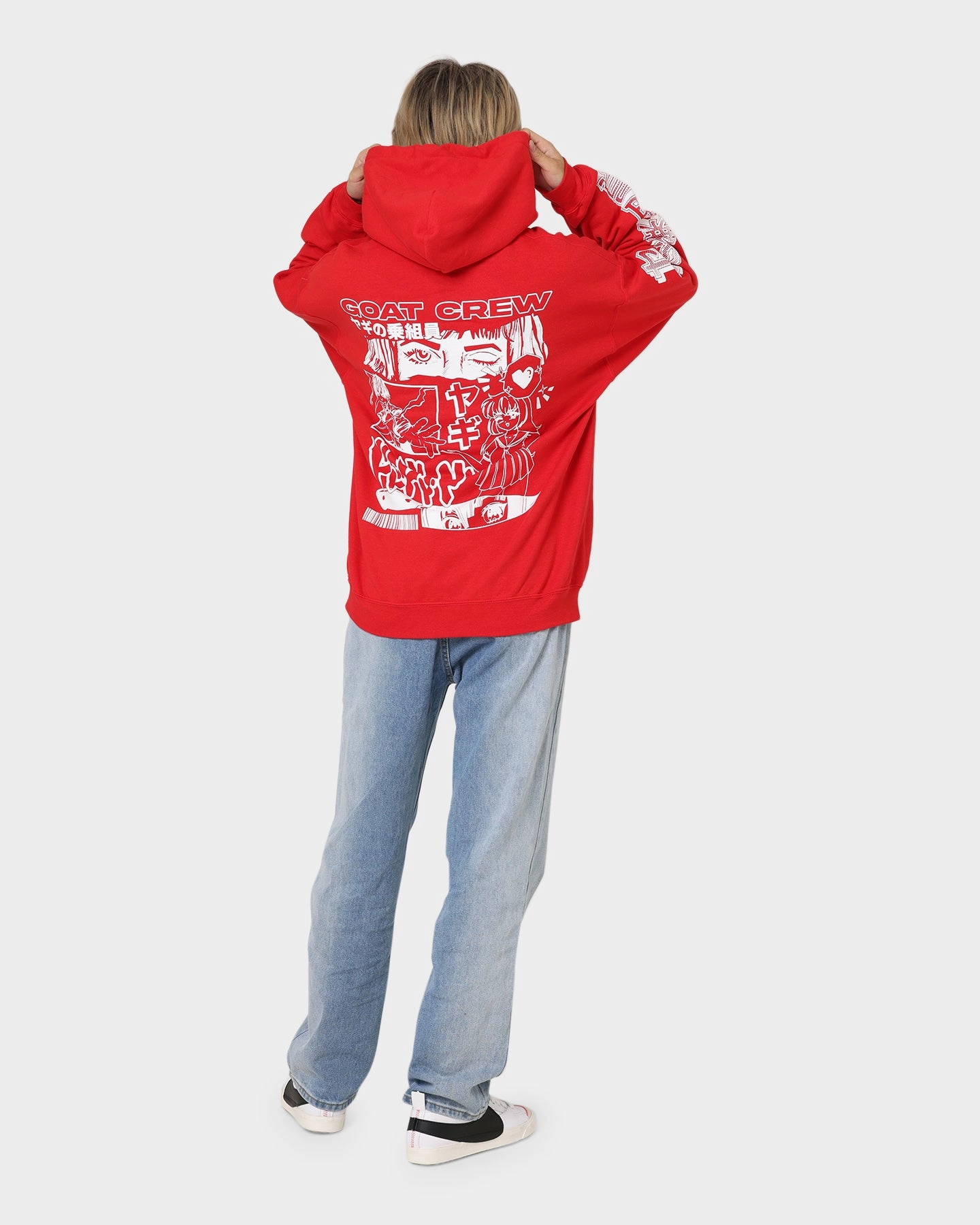 Goat Crew Niseko Hoodie Red snap-up Street Fashion