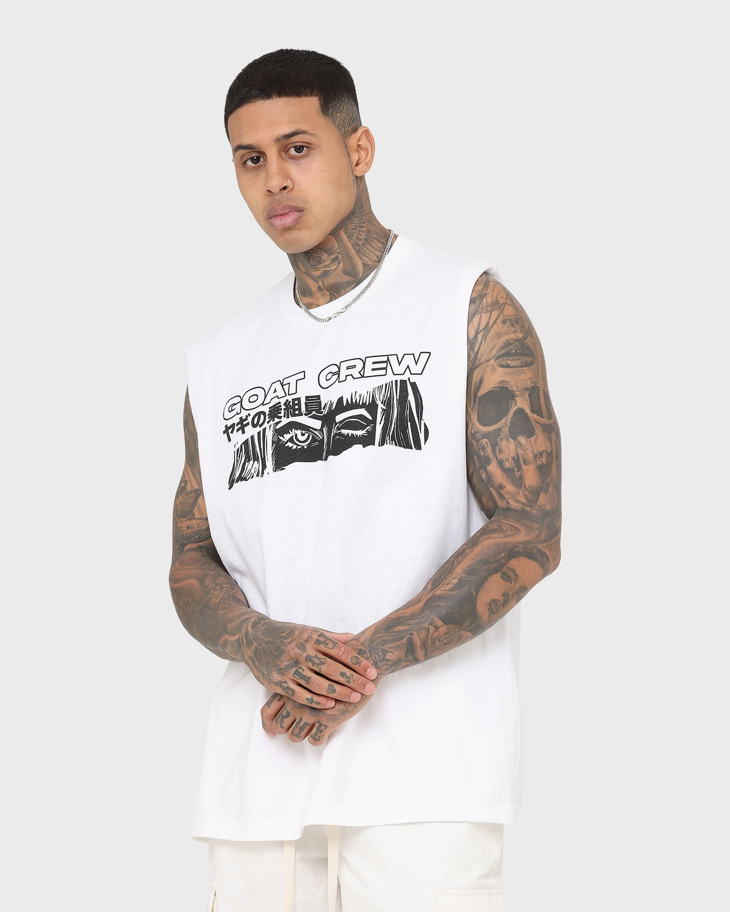 High Quality Printing Goat Crew Niseko Muscle T-Shirt White