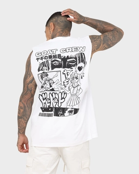 Goat Crew Niseko Muscle T-Shirt White oversized but not shapeless Sporty Style