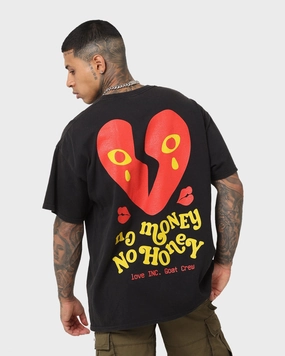 Goat Crew No Money No Honey Vintage T-Shirt Black Wash Daily Fashion Relaxed Comfort Fit