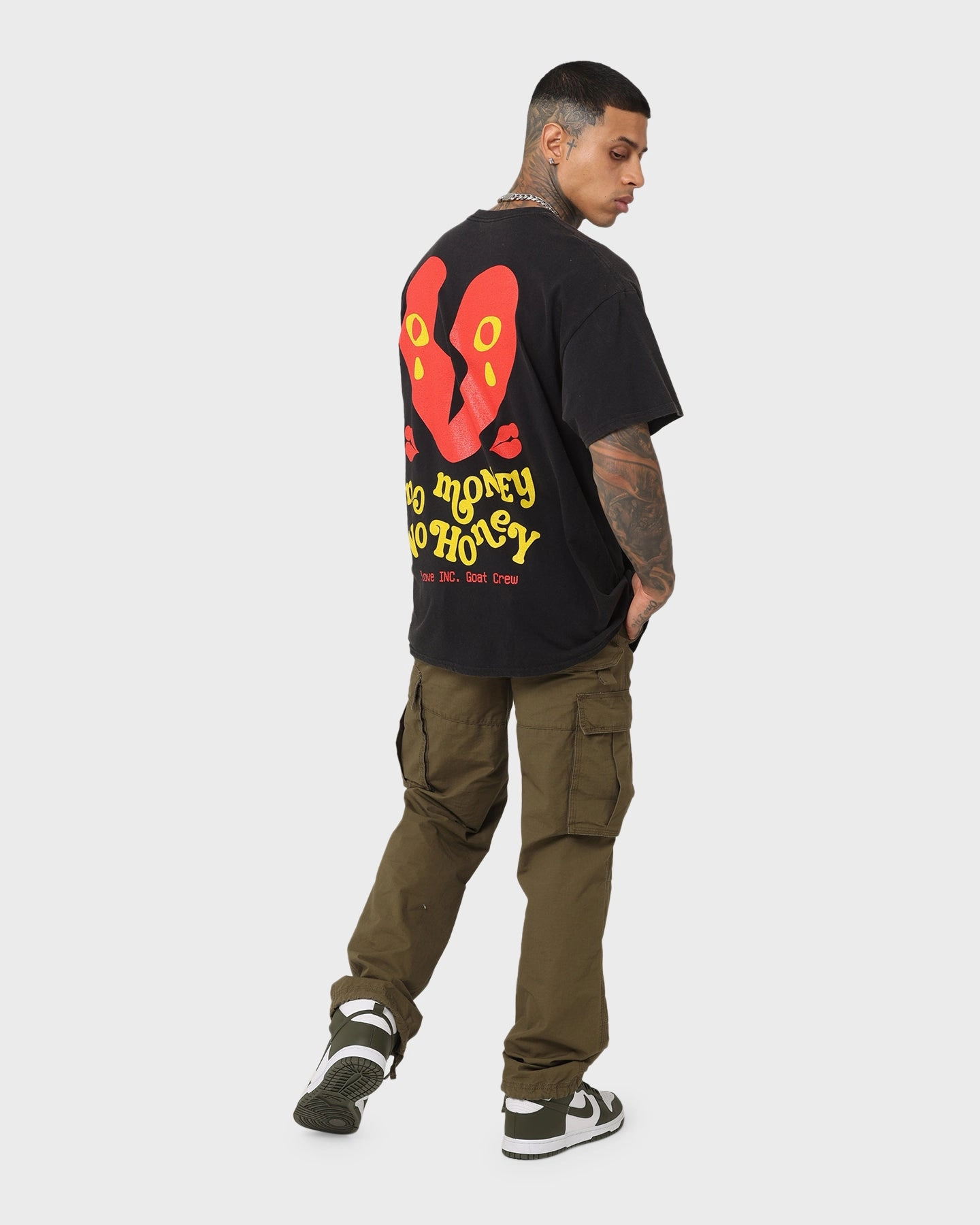 Casual Style Wear Goat Crew No Money No Honey Vintage T-Shirt Black Wash