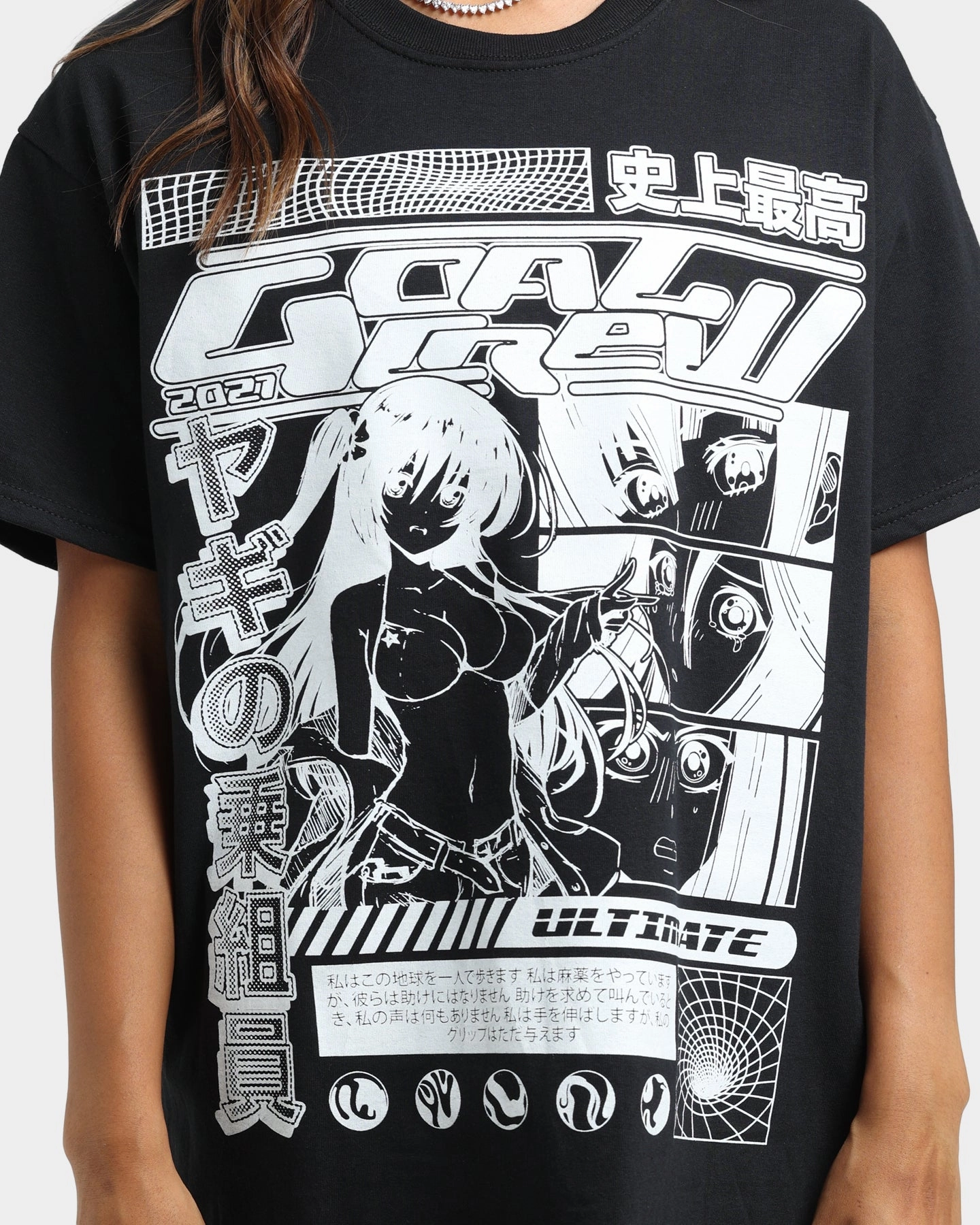 Goat Crew Original Anime Vintage T-Shirt Off Black Layering Essential Soft Material