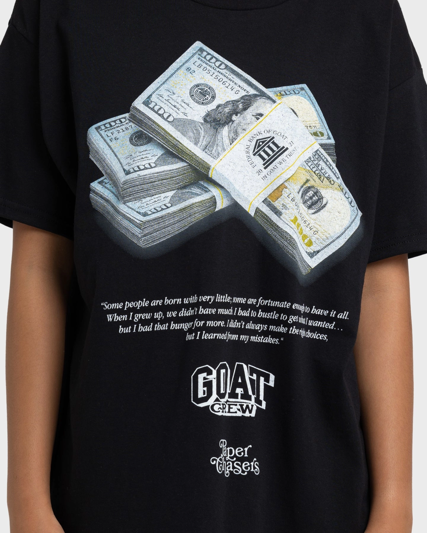 Elderly Comfort sale season Goat Crew Paper Chasers T-Shirt Black
